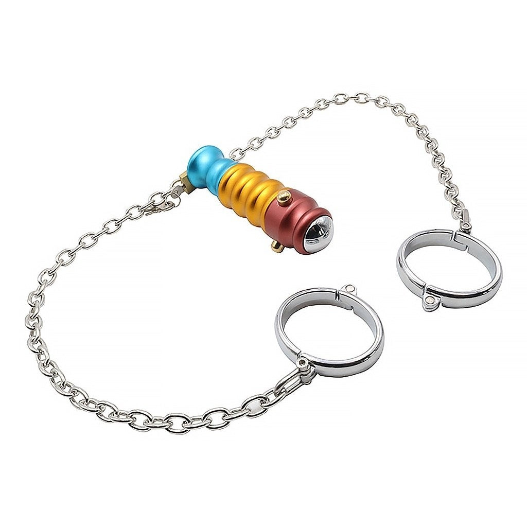 Metal Handcuffs Anal Plug With Chain Master Slave 