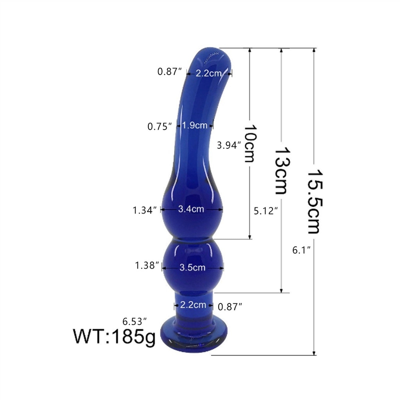 Blue Crystal Glass Anal Plug In The Back Court For