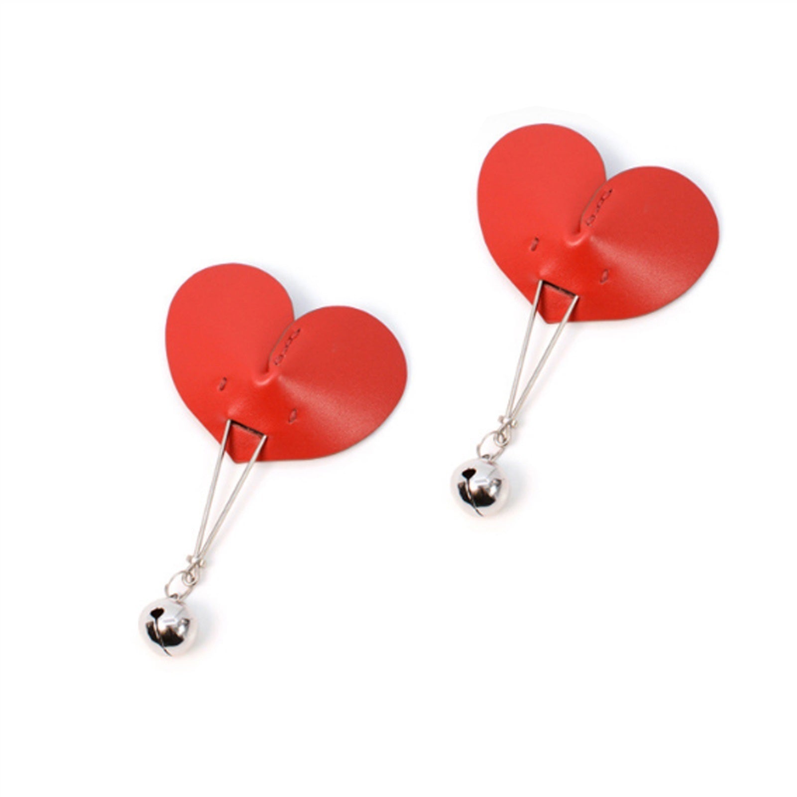 PU Leather Heart Metal Clip Nipple Clamps For Wome
