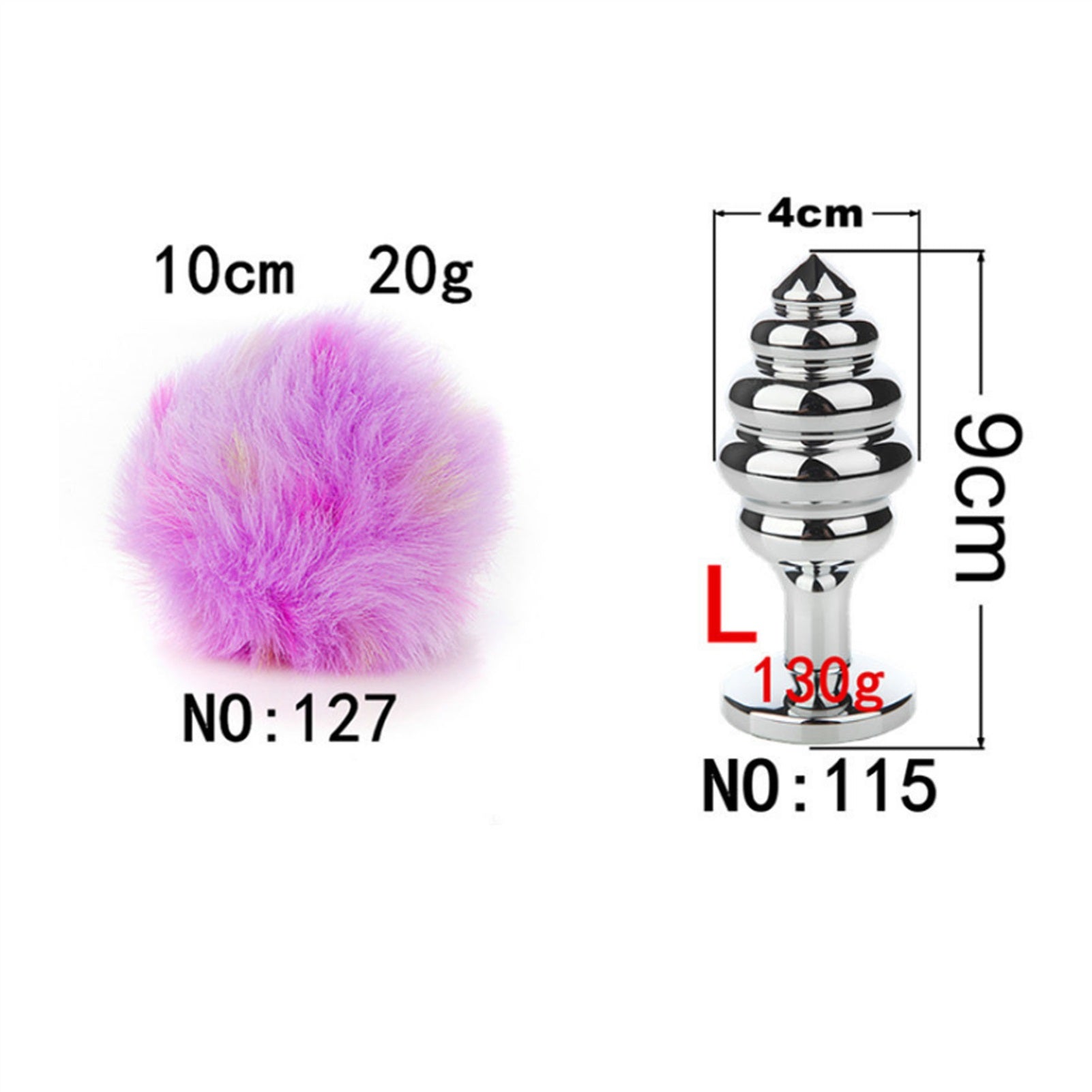Detachable Imitation Rabbit Ball Tail Anal Plug Fo