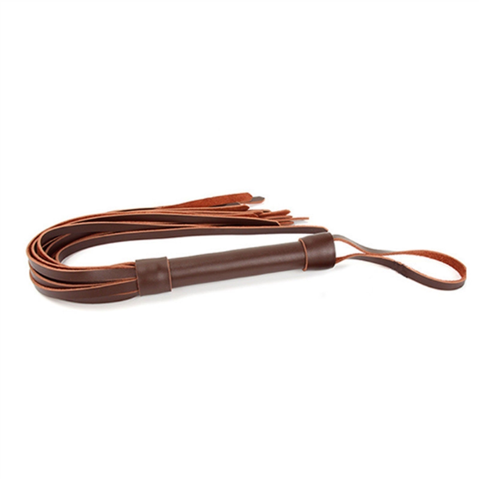 Brown PU Leather Tassels Horse Whip To Pat For Cou