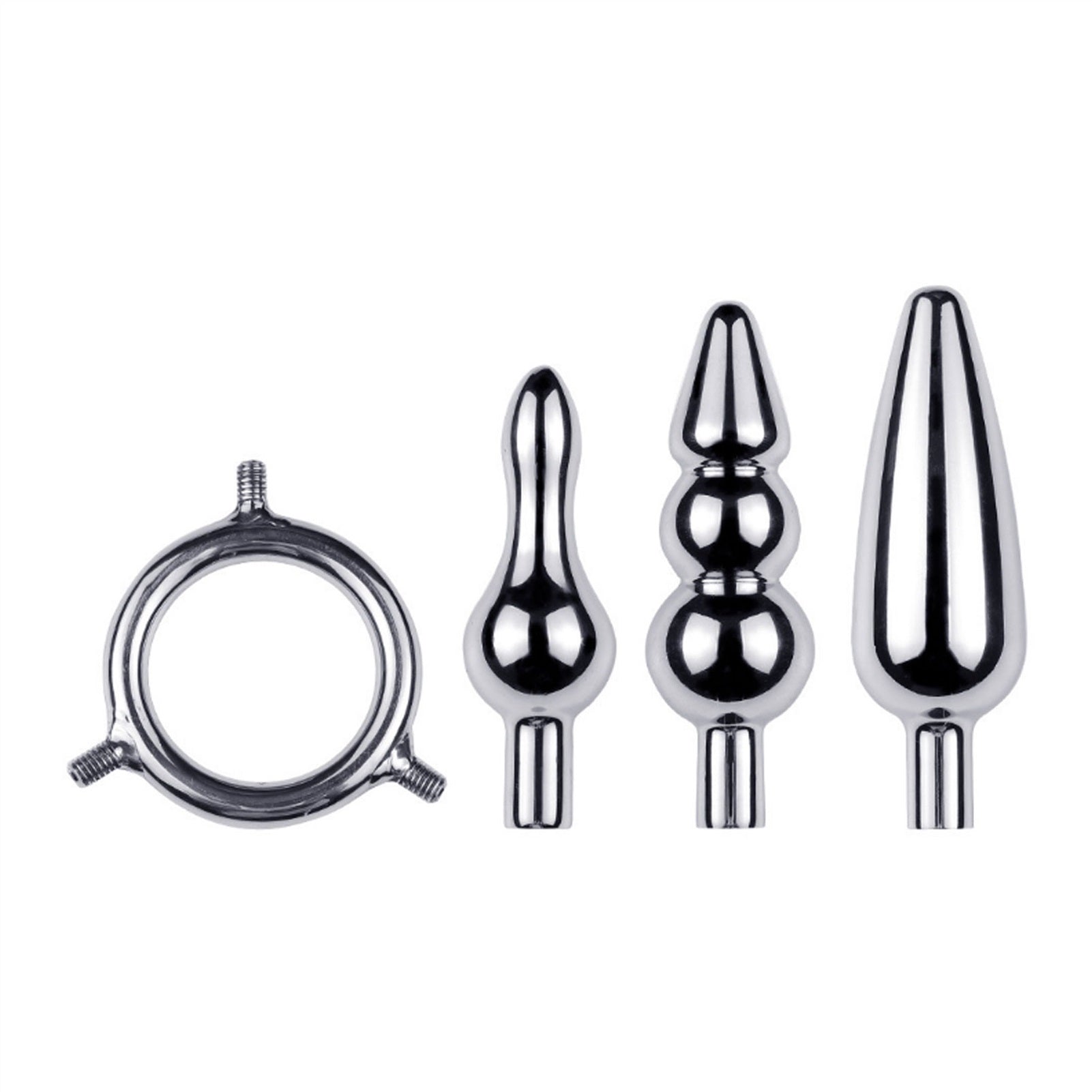 Metal Three Heads Anus Plug Small Curved Masturbat