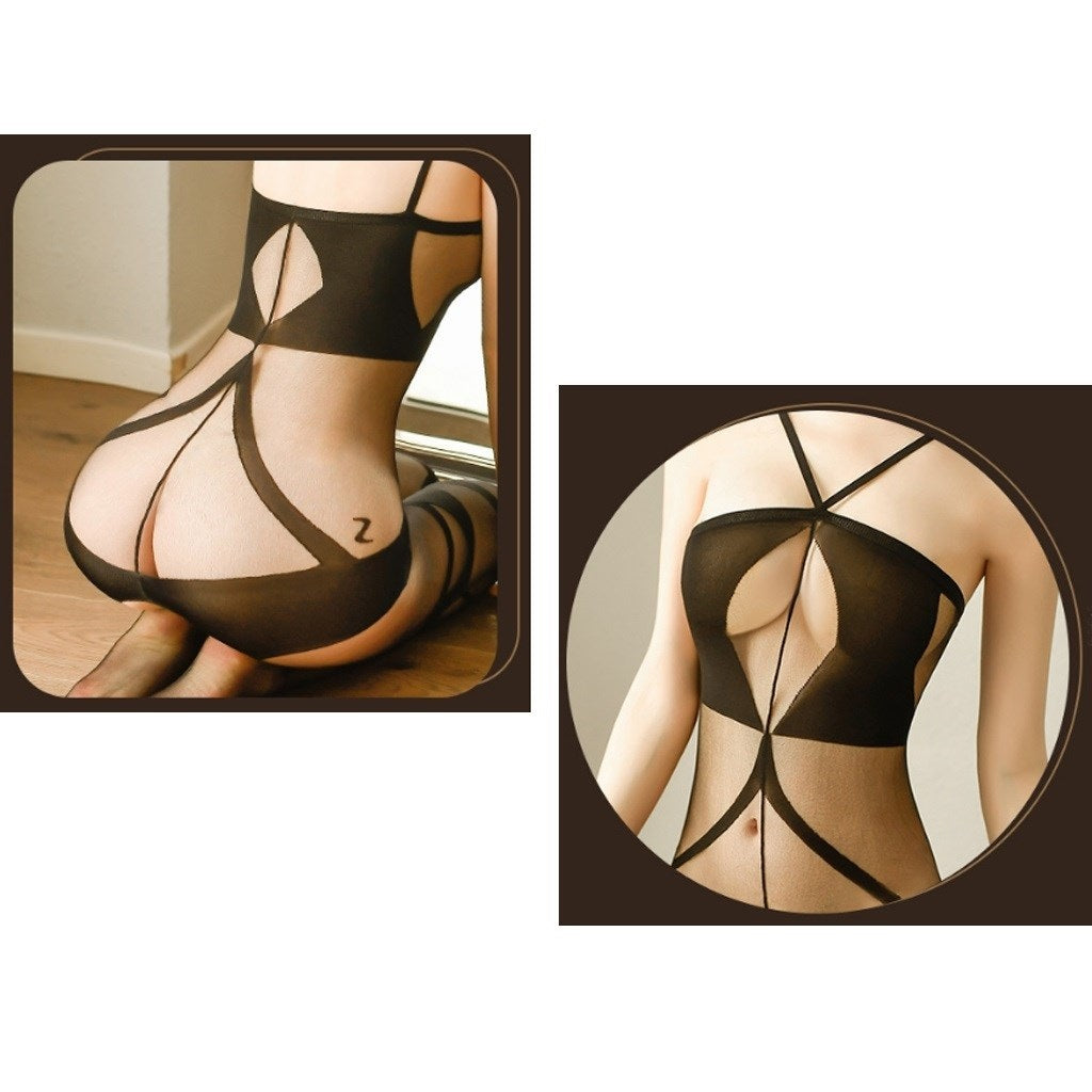 Sexy V Neck Nightwear Lingerie for Women Mesh Fish