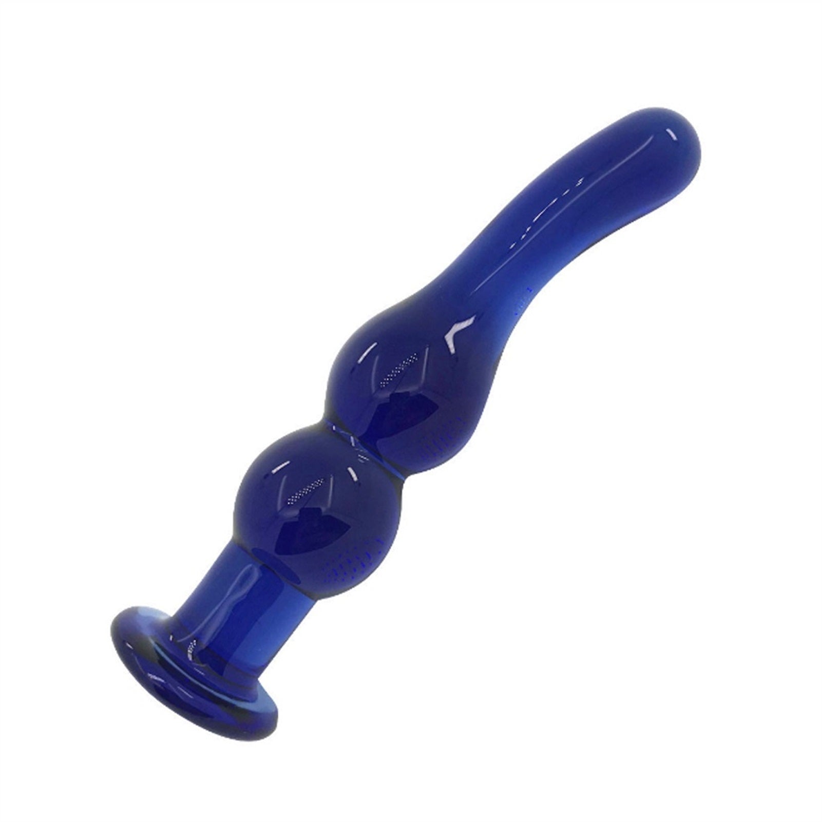 Blue Crystal Glass Anal Plug In The Back Court For