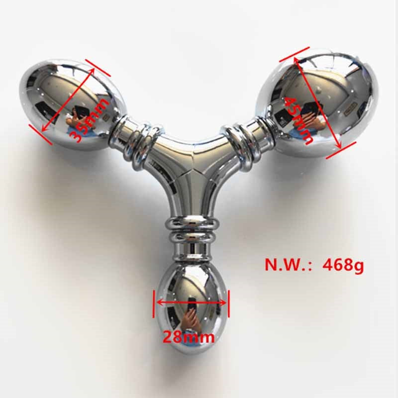 3 in 1 Stainless Metal Anal Butt Plugs Jewelry Ana