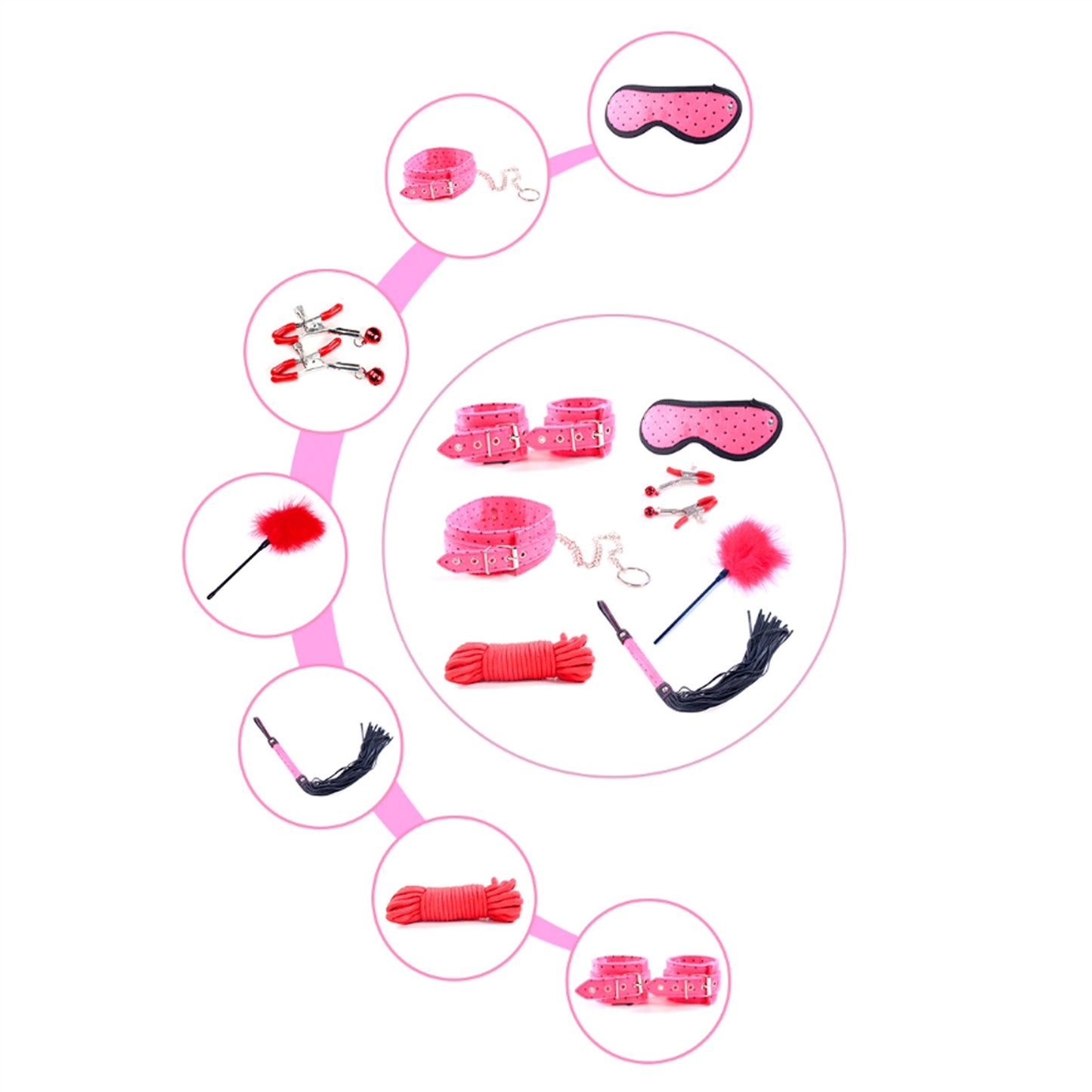 7-piece Set Bedding Toys Bed Straps Crossbuckle PU