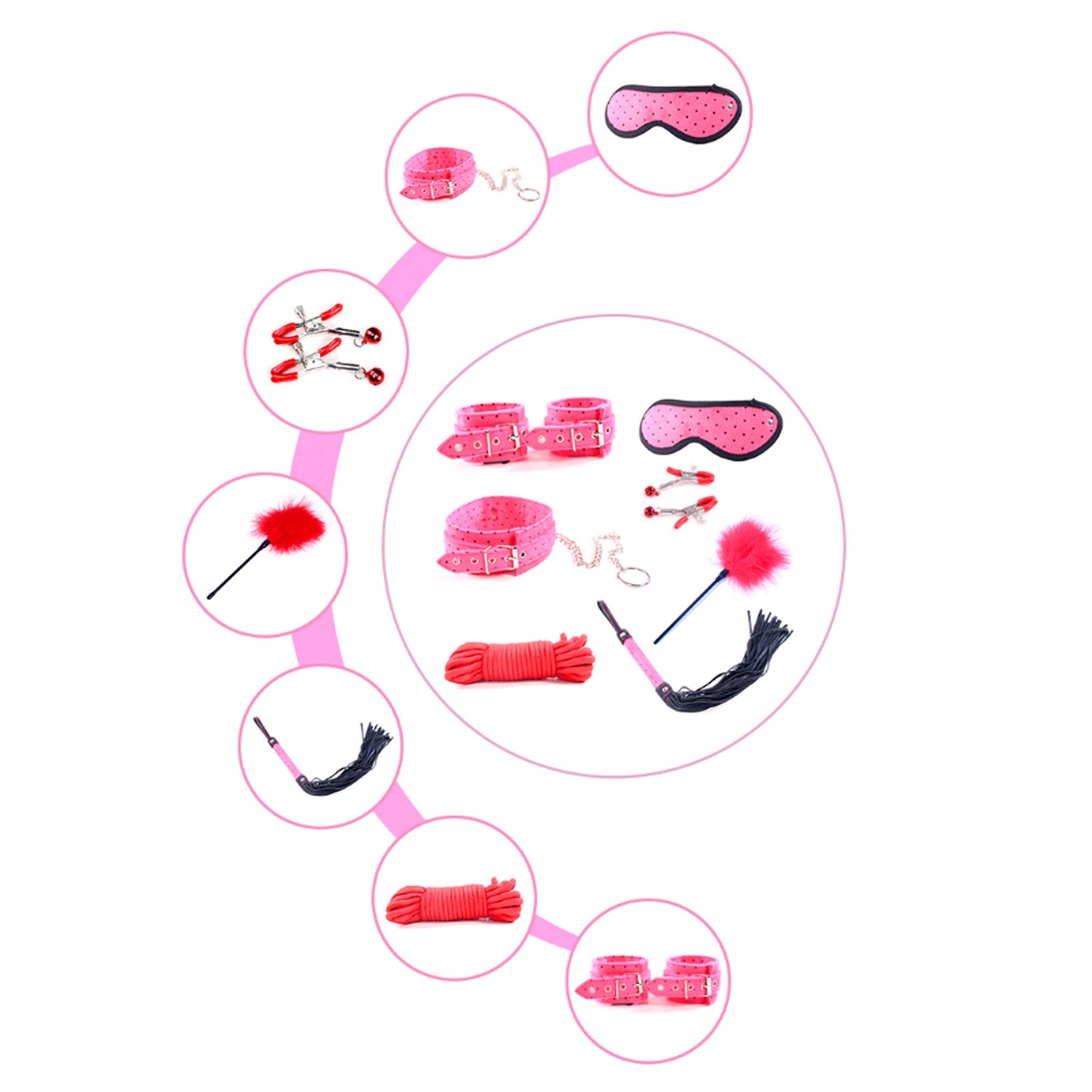 7-piece Set Bedding Toys Bed Straps Crossbuckle PU