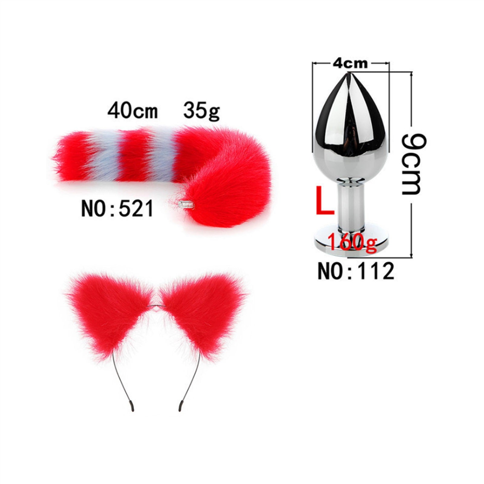 Faux Fox Tail Anal Plug Ear Hairpin Set Cosplay Ad