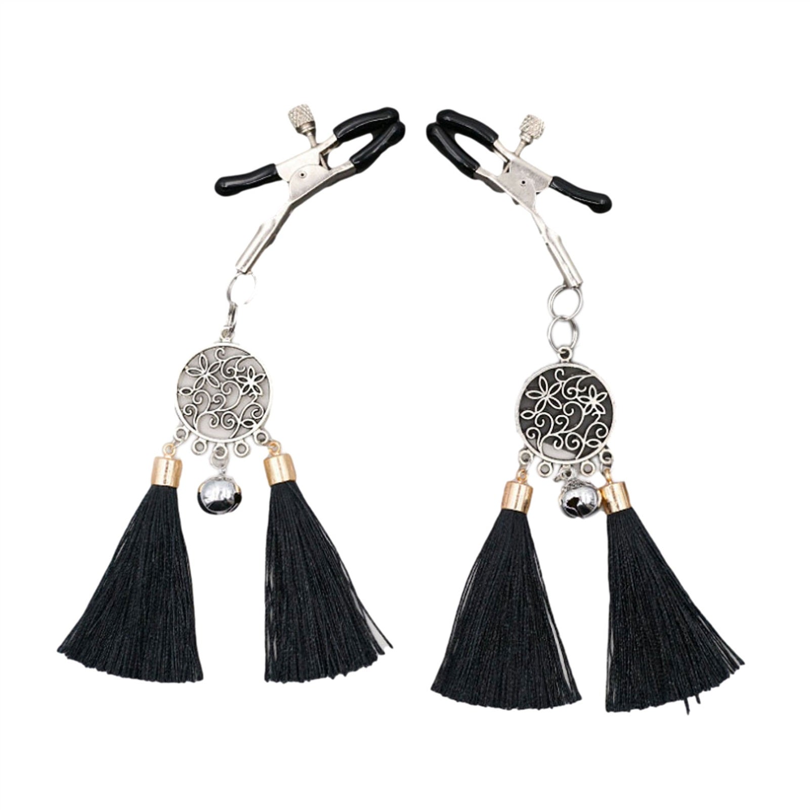 Feather Bells Metal Tassels Pendant Nipple Clamps 