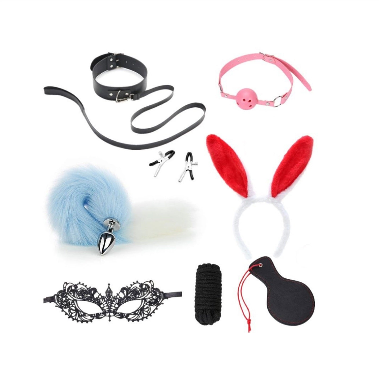 Couple Fun Game Faux Fox Tail Anal Plug Ear Hairpi