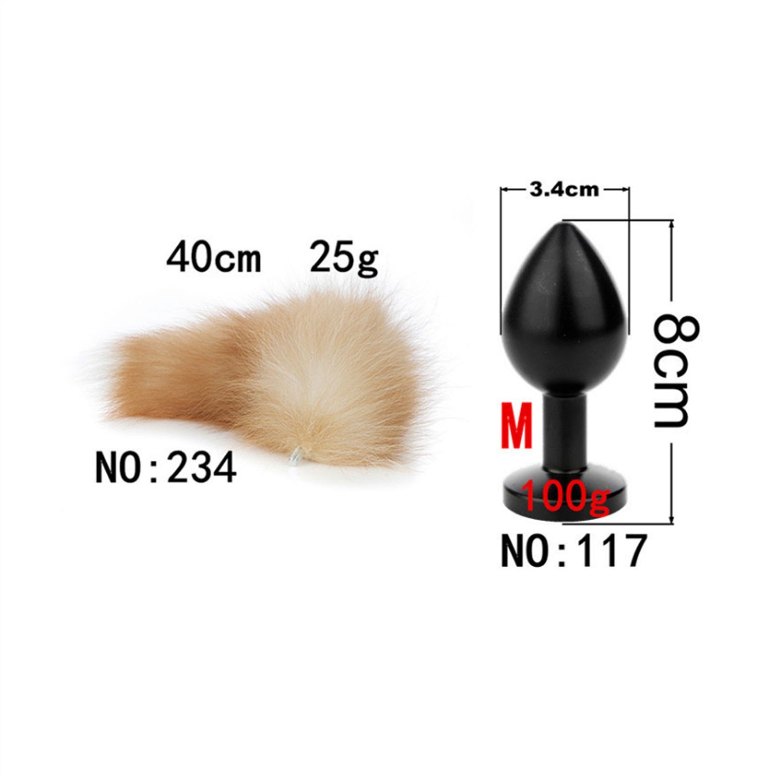 Removable Imitation Fox Tail Anal Plug Ring For Co