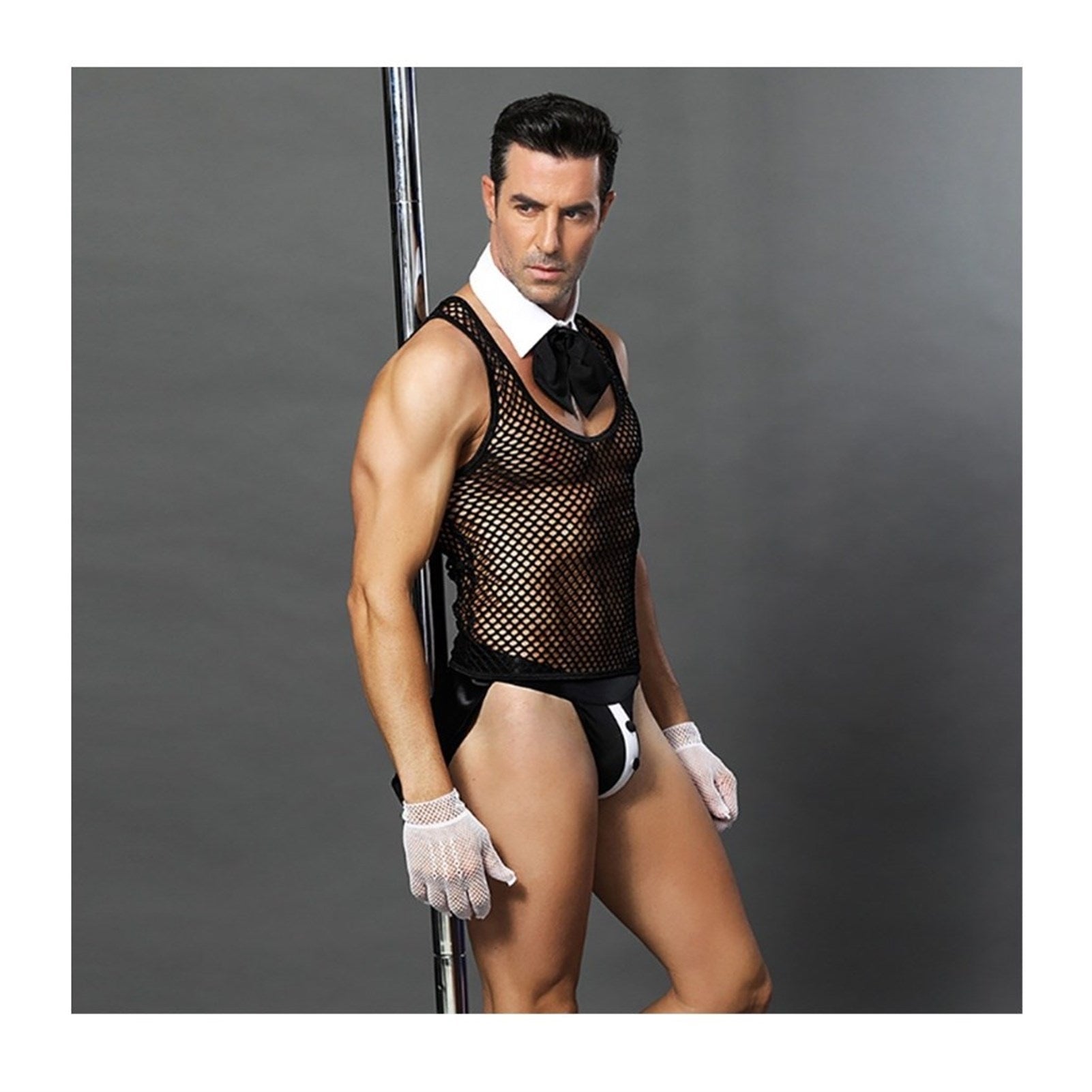 Men's Nightclub Tailcoat Underwear Net Vest For Me