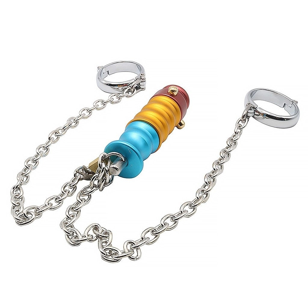 Metal Handcuffs Anal Plug With Chain Master Slave 