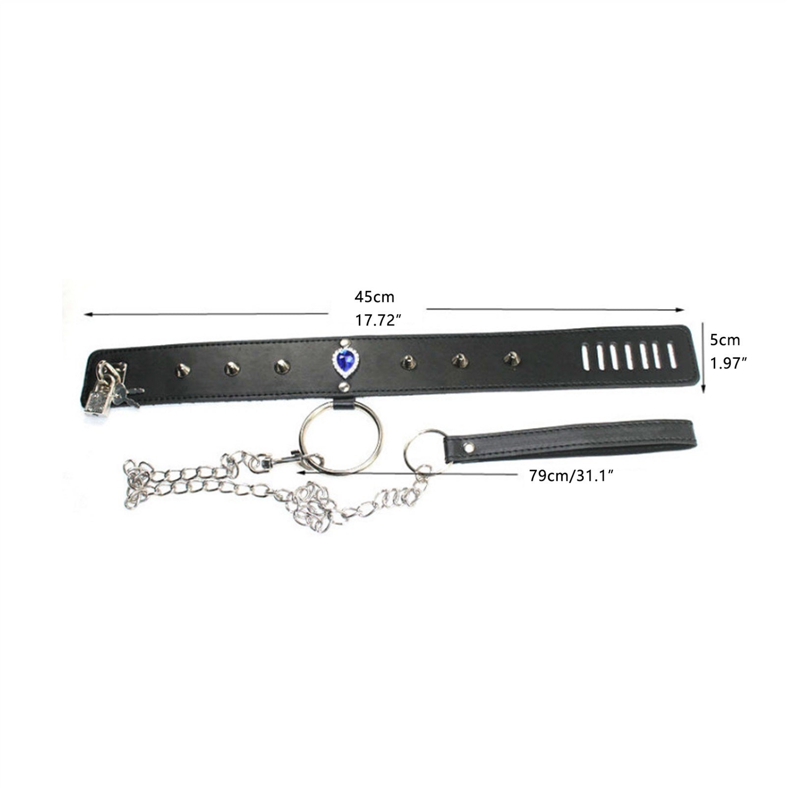 PU Leather Rivets Choker Collar Necklace With Towi