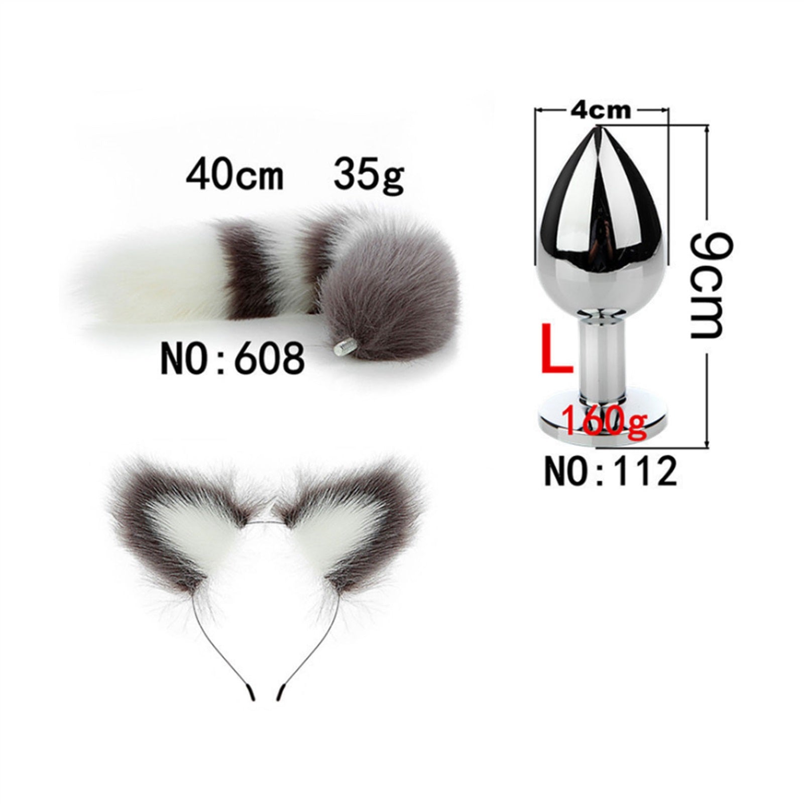 Faux Fox Tail Anal Plug Ear Hairpin Set Cosplay Ad