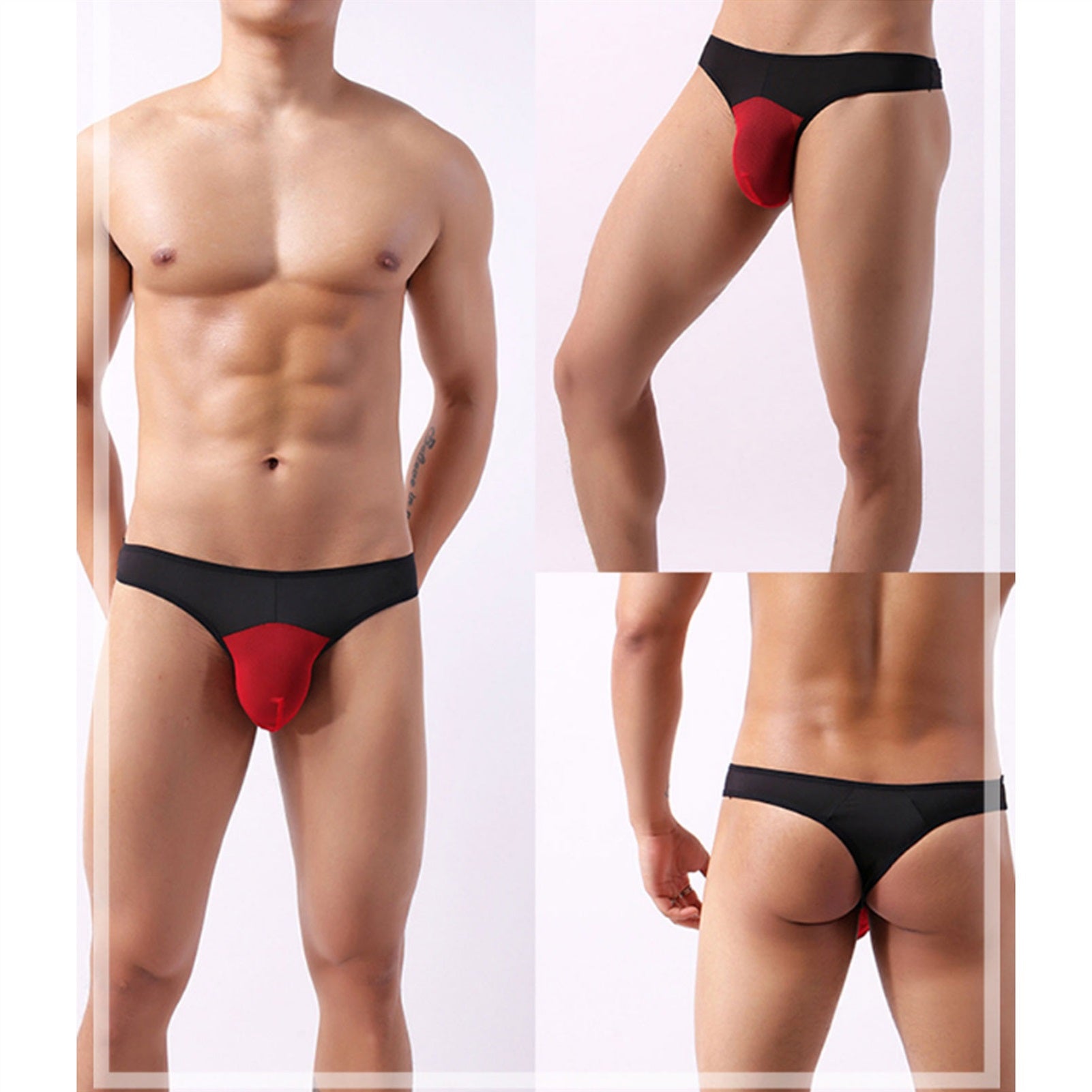 Men's Thong Mesh Ultra-thin Breathable Mesh Briefs
