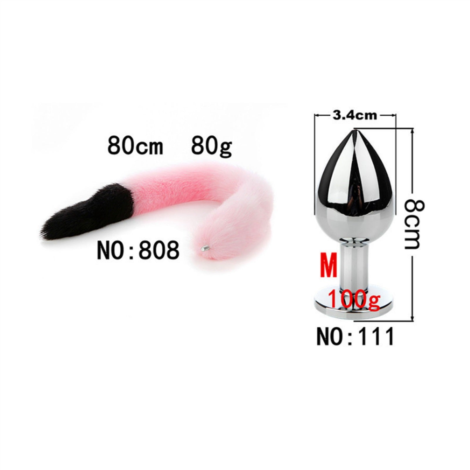 Removable Imitation Fox Tail Anal Plug For Couple 