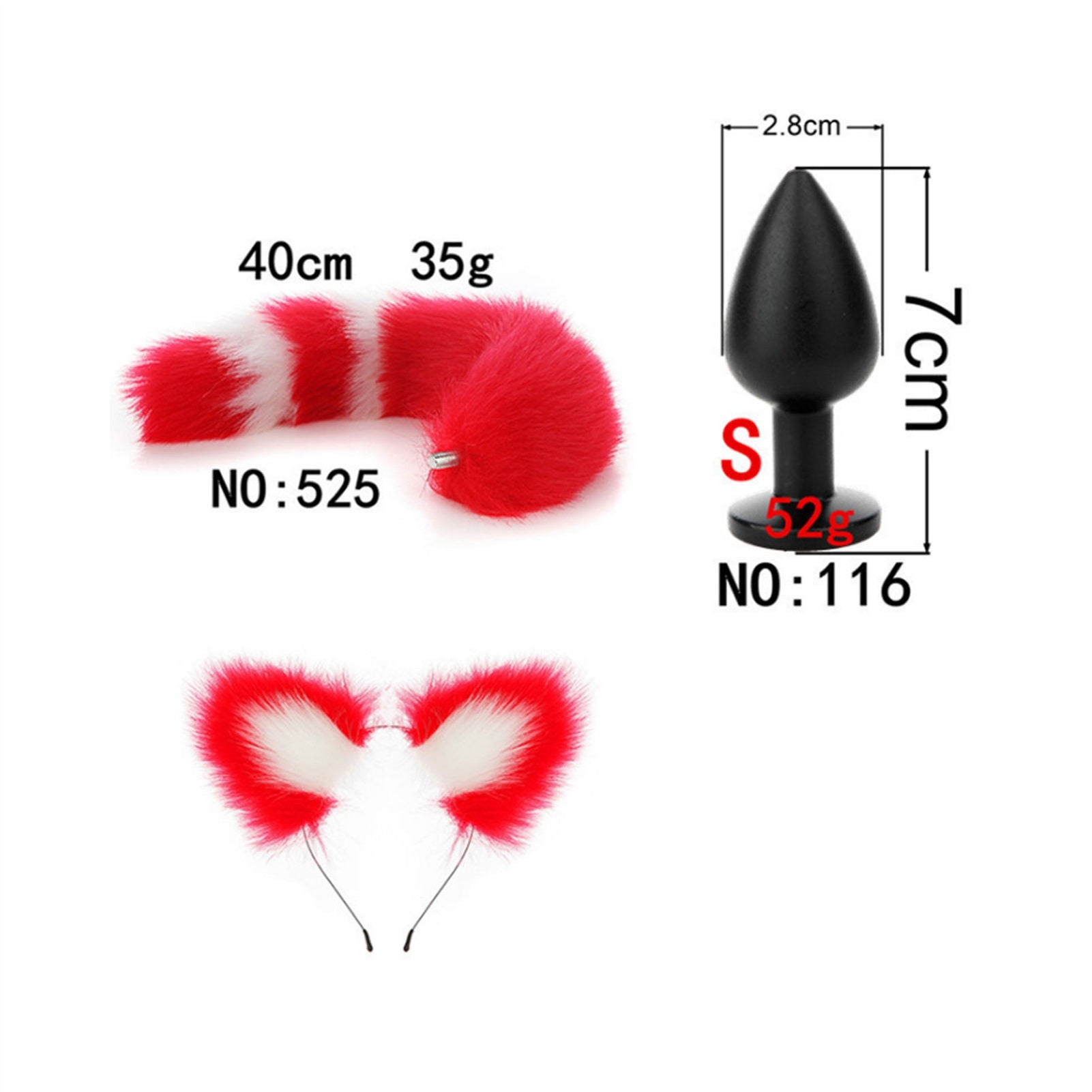 Faux Fox Tail Anal Plug Ear Hairpin Set Cosplay Ad