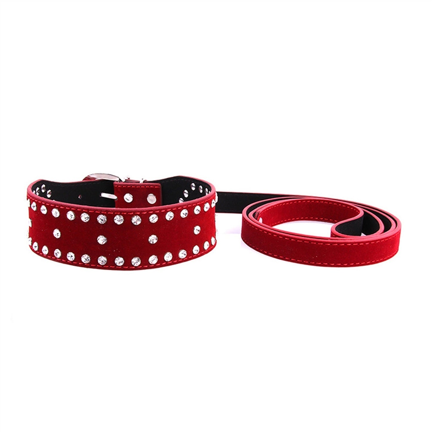 Nightclub Punk Rock Bling Red Flocking Fabrics PU 