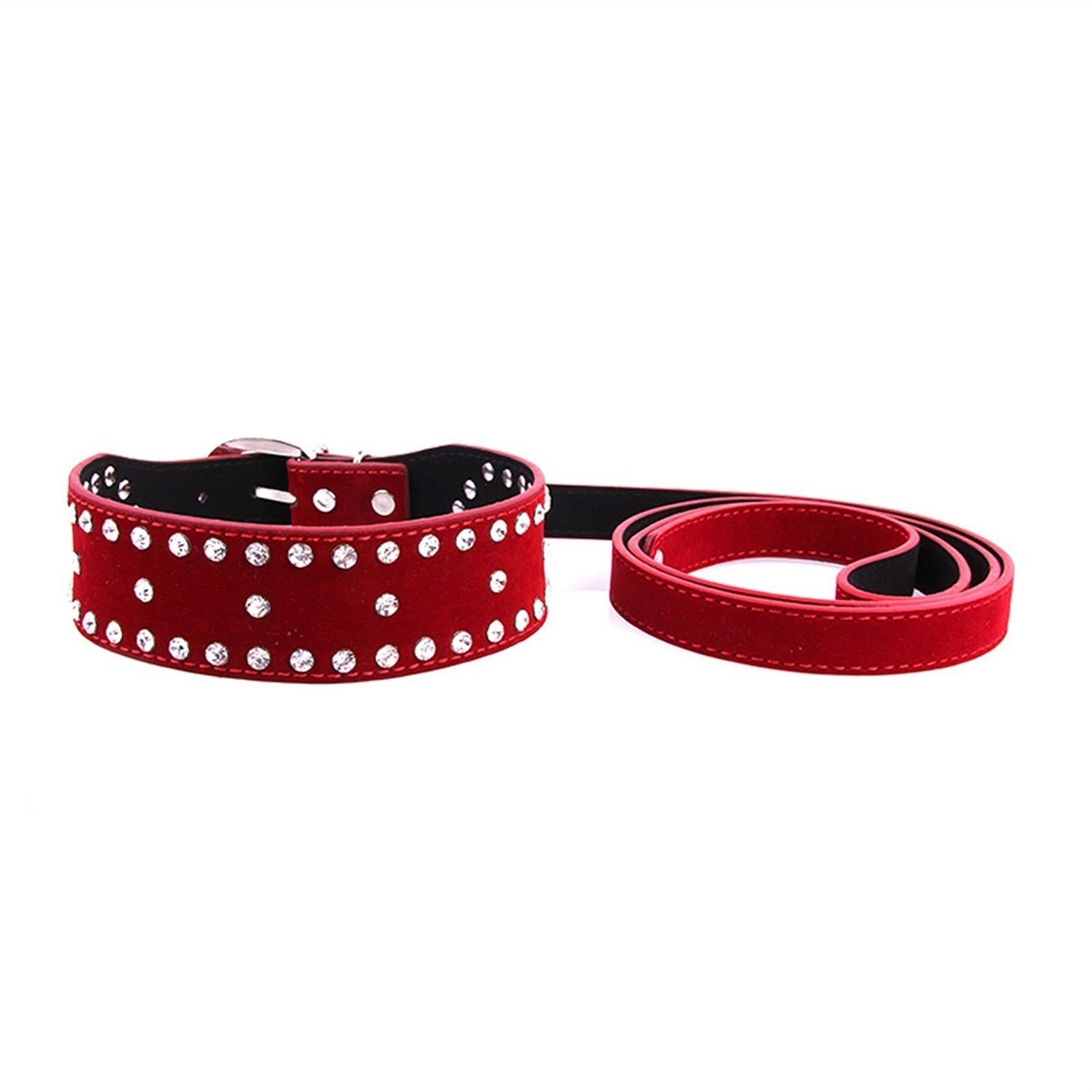 Nightclub Punk Rock Bling Red Flocking Fabrics PU 
