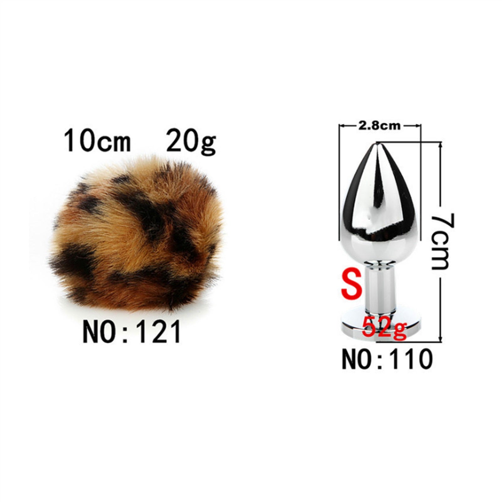 Removable Imitation Fox Tail Anal Plug For Couple 