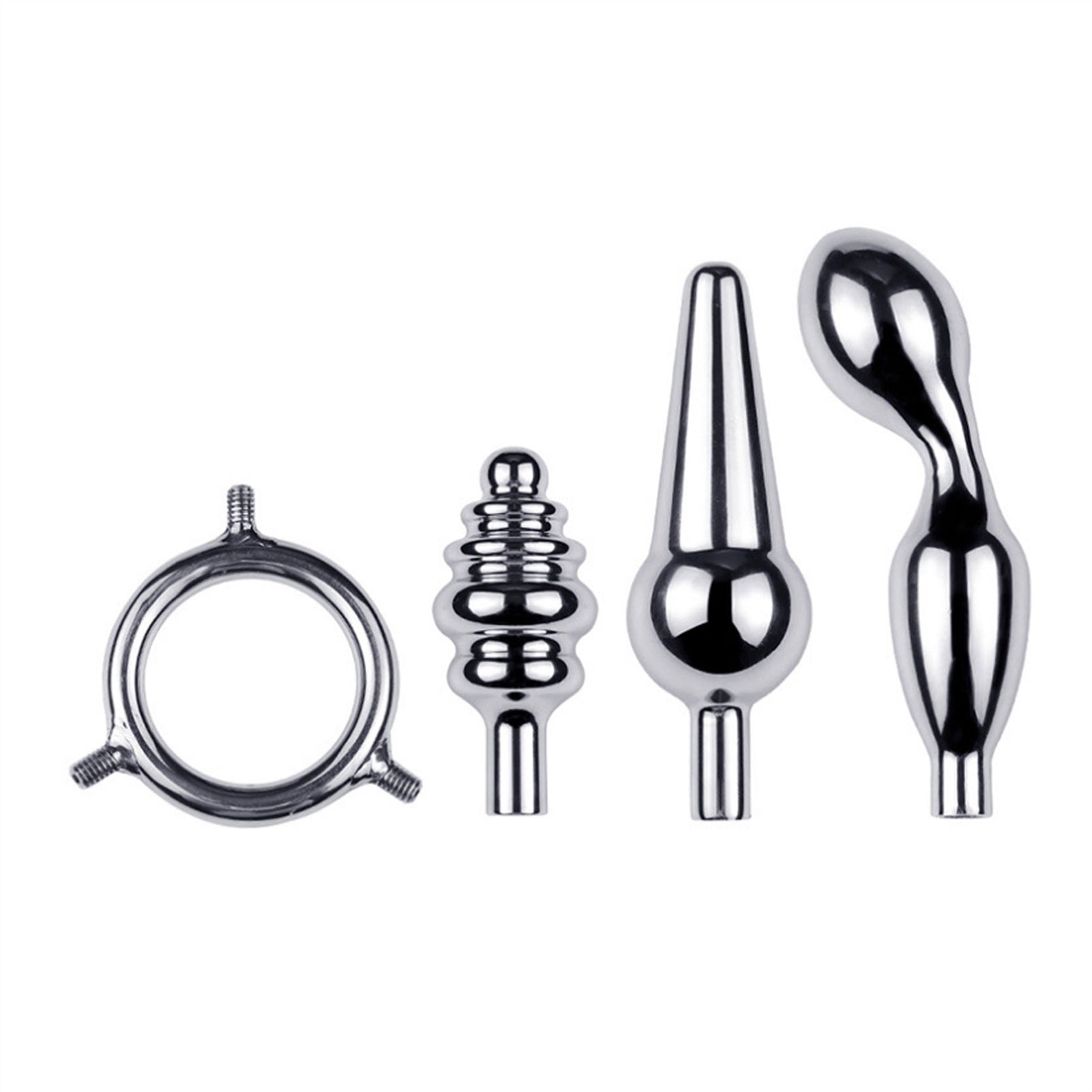 Metal Three Heads Anus Plug Small Curved Masturbat