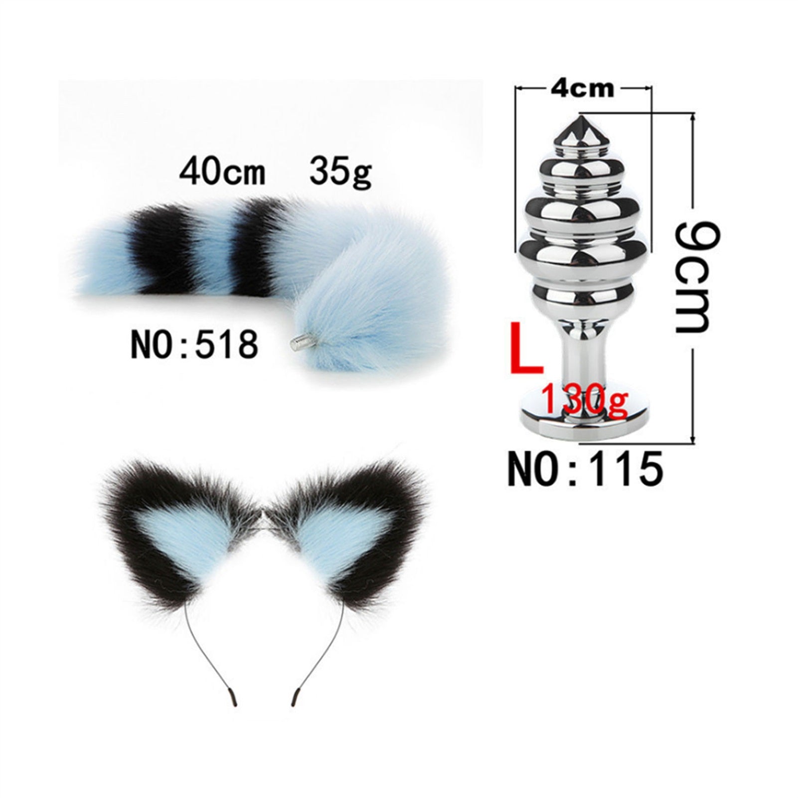 Faux Fox Tail Anal Plug Ear Hairpin Set Cosplay Ad