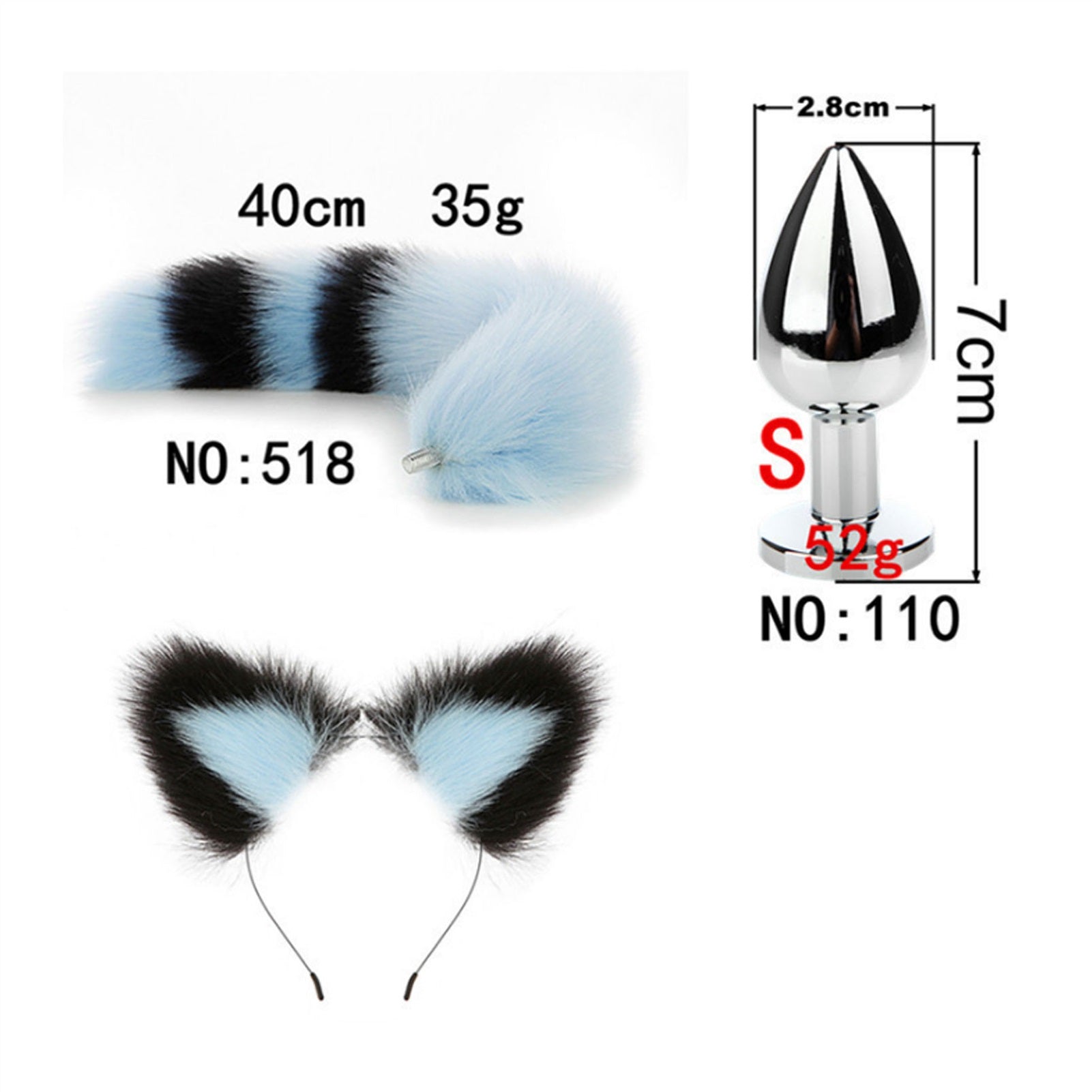Faux Fox Tail Anal Plug Ear Hairpin Set Cosplay Ad