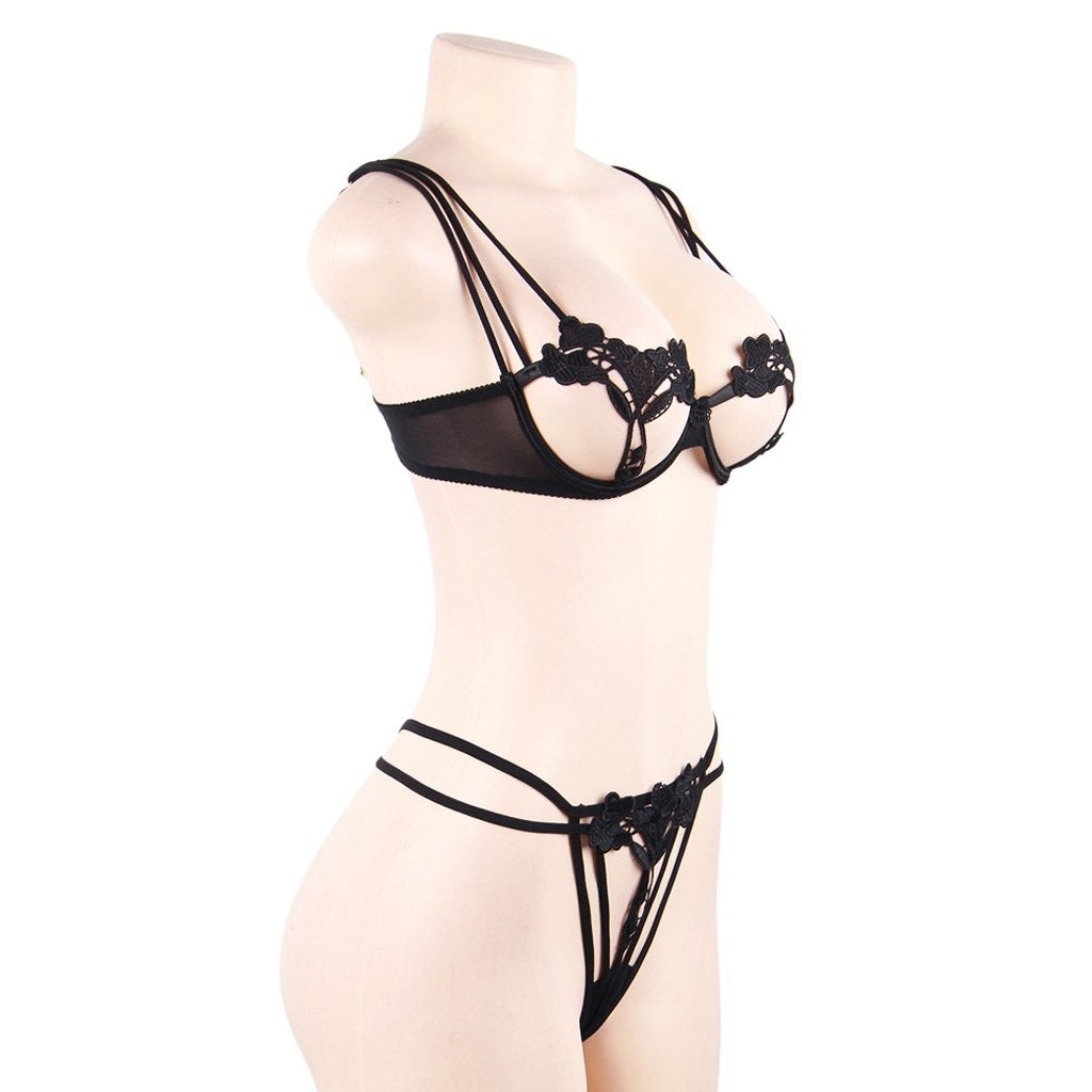 Women's Sexy Water soluble flower lace Bra without