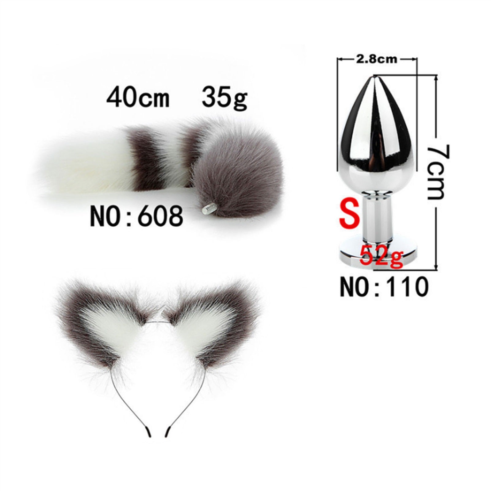 Faux Fox Tail Anal Plug Ear Hairpin Set Cosplay Ad