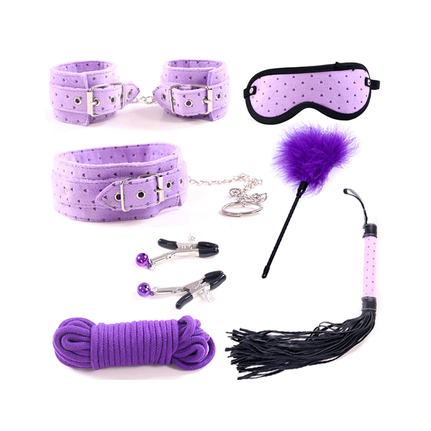 7-piece Set Bedding Toys Bed Straps Crossbuckle PU