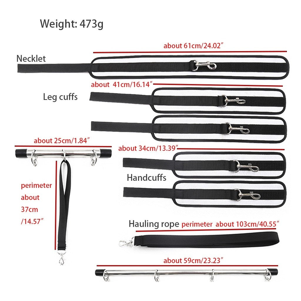 SM Fetters Steel Pipe Necklet Handcuffs Leg Cuffs 