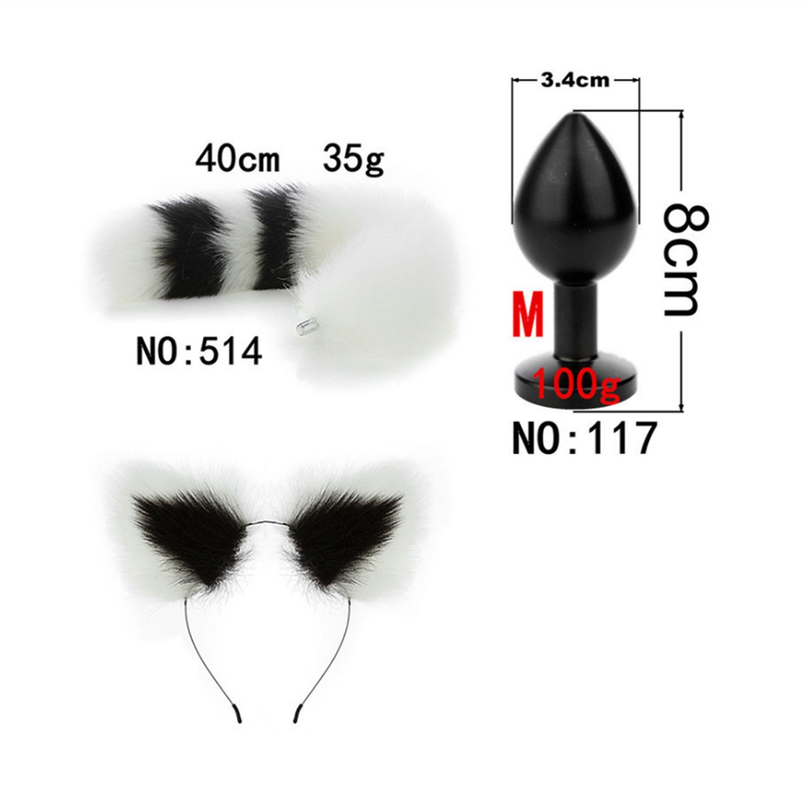 Faux Fox Tail Anal Plug Ear Hairpin Set Cosplay Ad