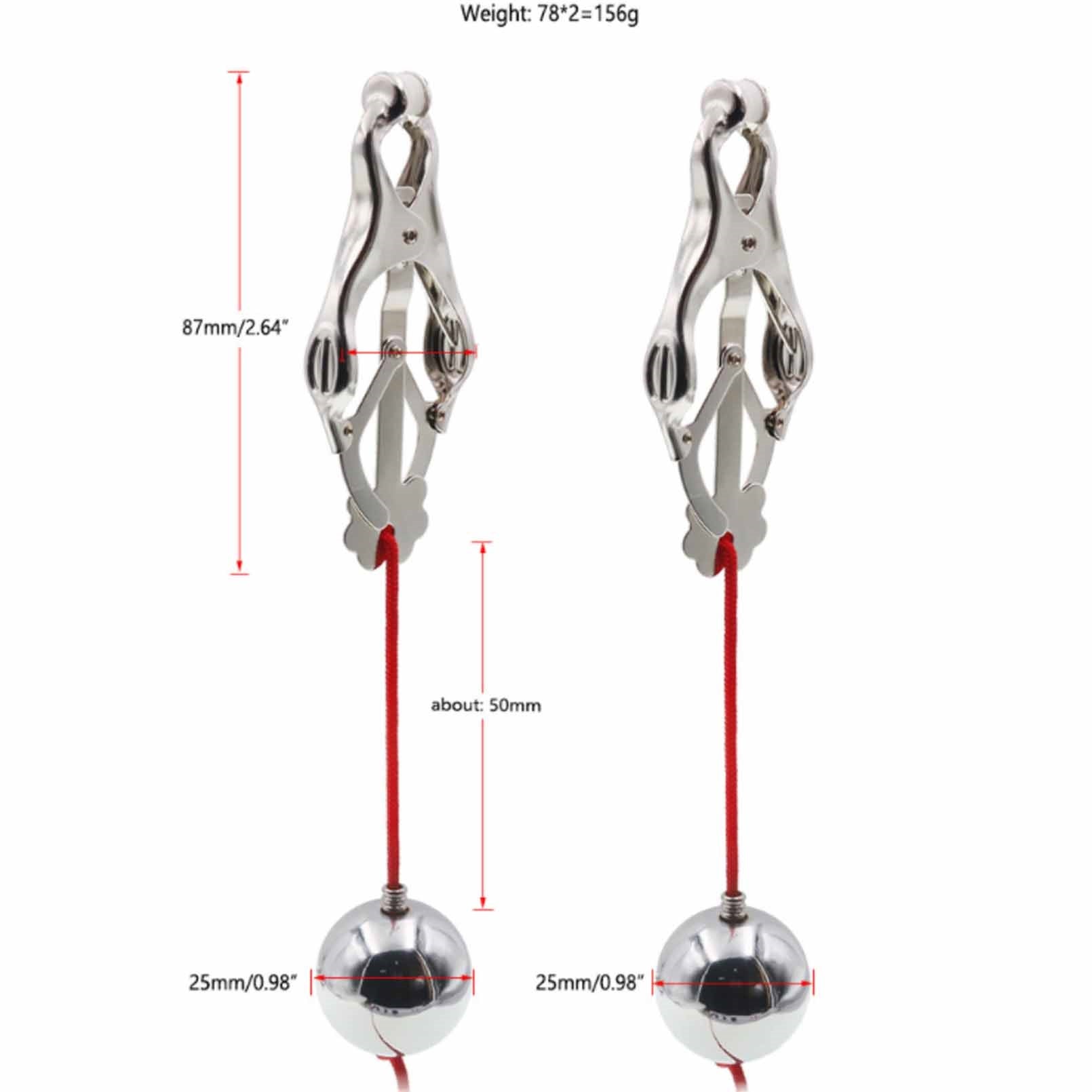 Solid ball Metal Clip Nipple Clamps With Screw Non