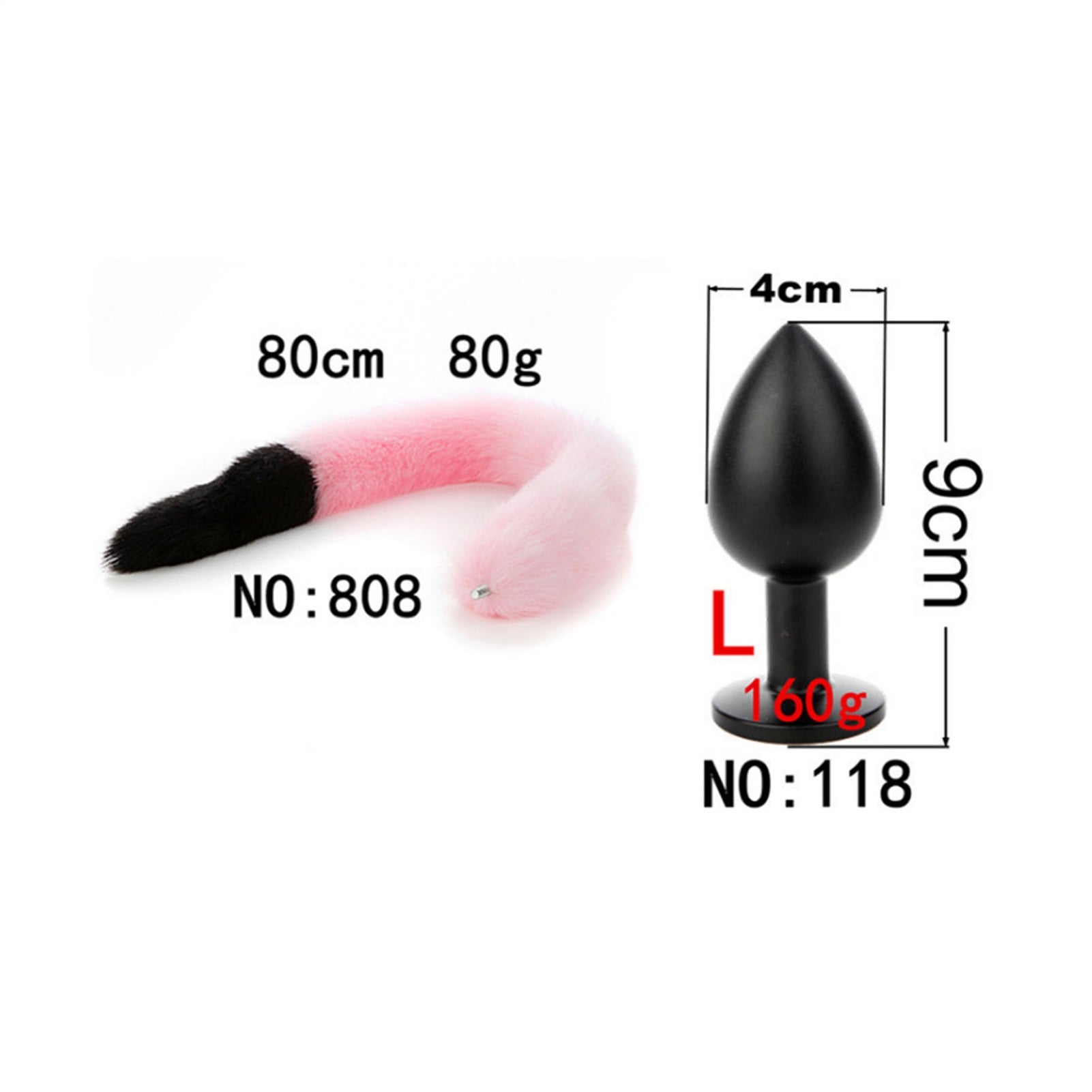 Removable Imitation Fox Tail Anal Plug For Couple 