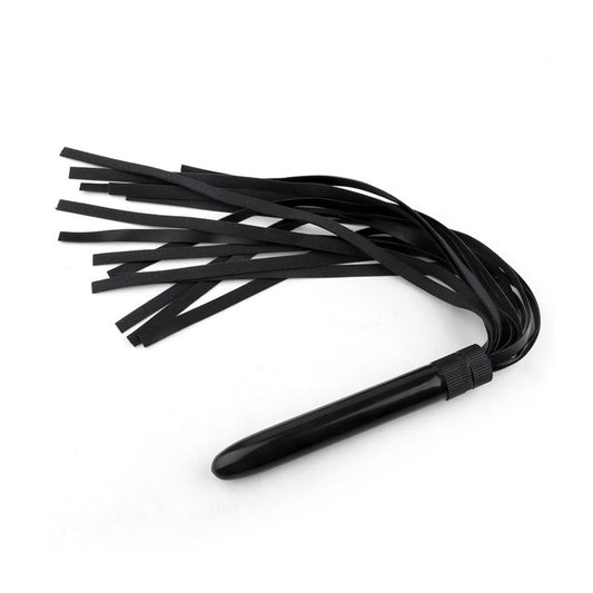 Black PU Leather Horse Whip Anal Plug To Pat For C