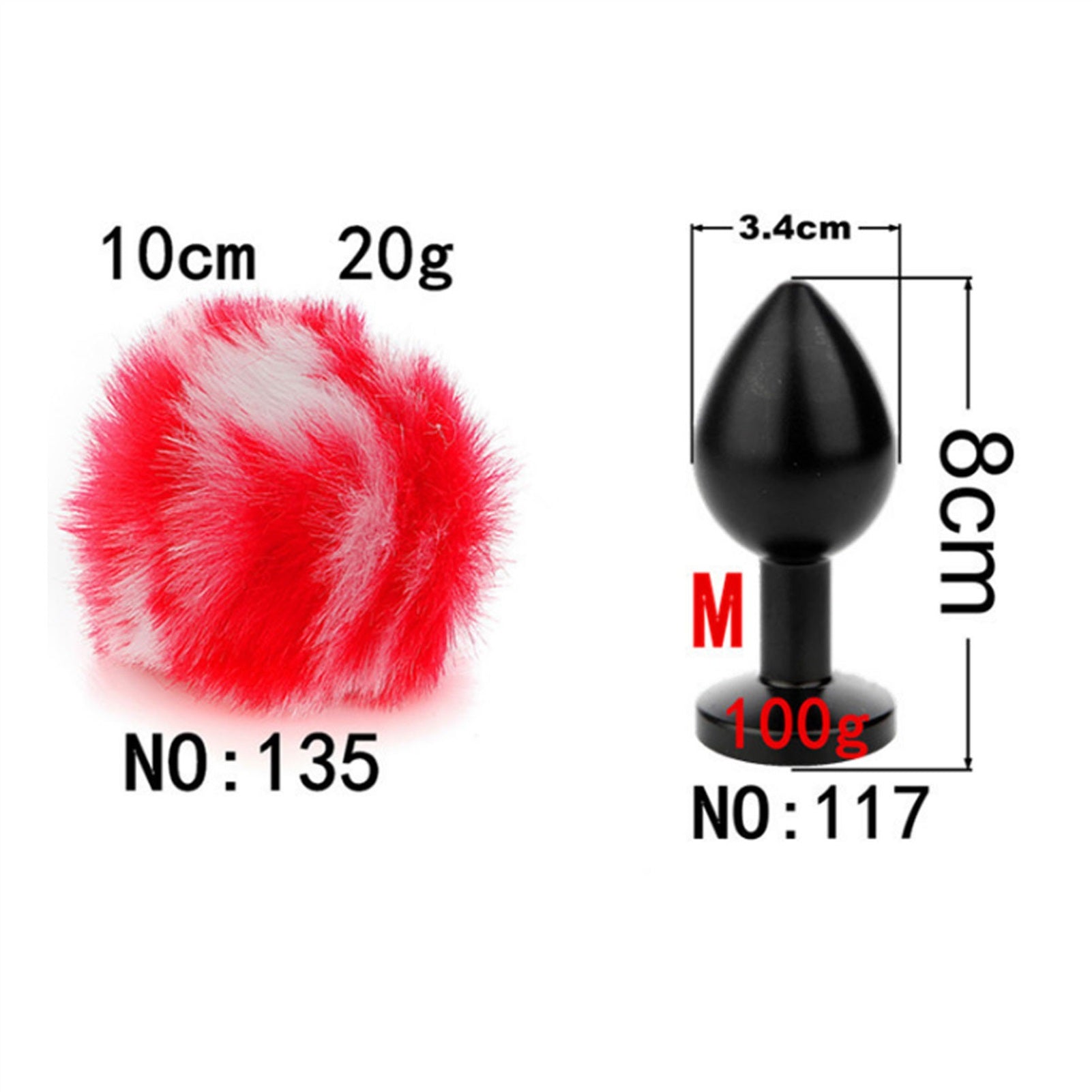 Removable Imitation Rabbit Ball Tail Stainless Ste