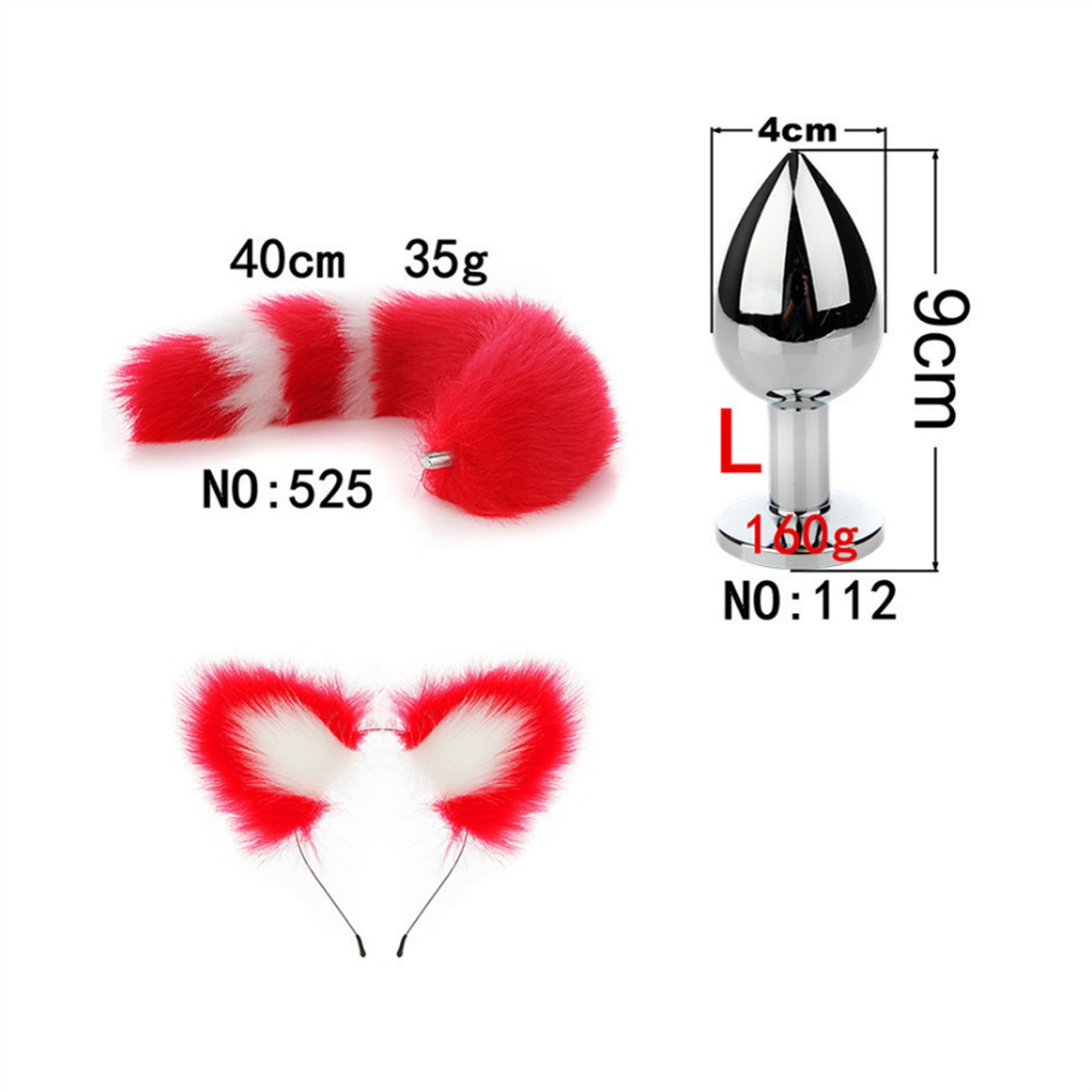 Faux Fox Tail Anal Plug Ear Hairpin Set Cosplay Ad