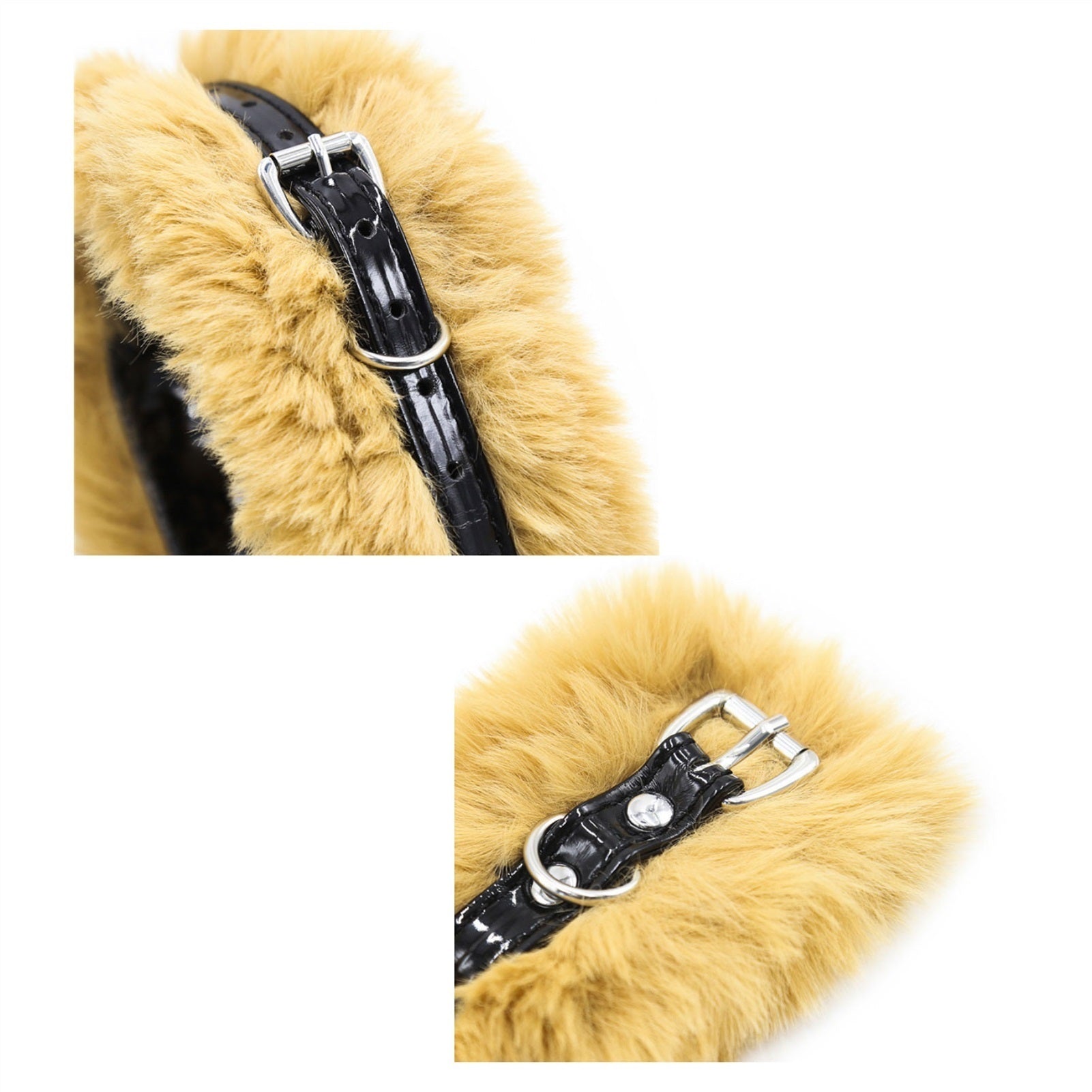 PU Leather Plush Neck Sleeve Choker Collar Necklac