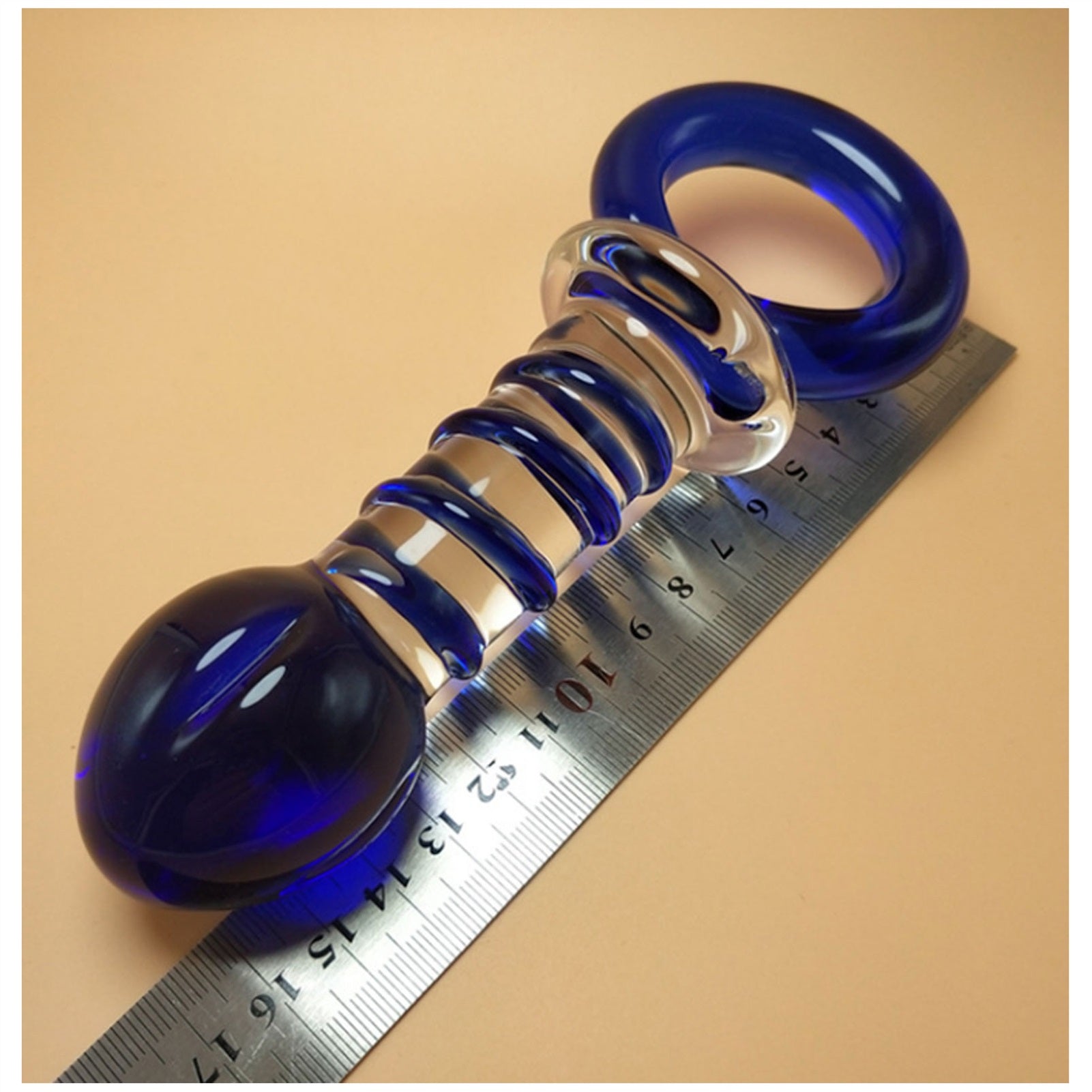 Crystal Glass Adult Toy Metal Anal Plug Ring For C
