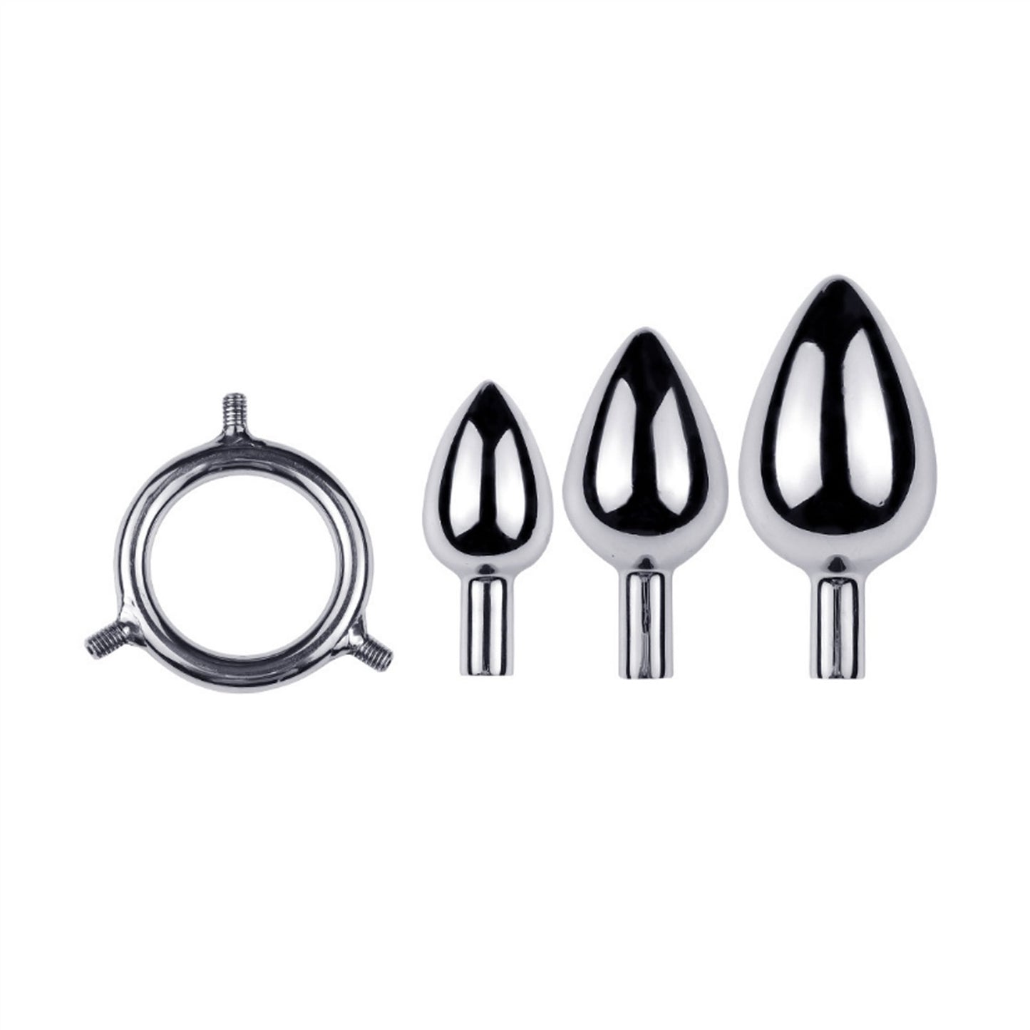 Metal Three Heads Anus Plug Small Curved Masturbat