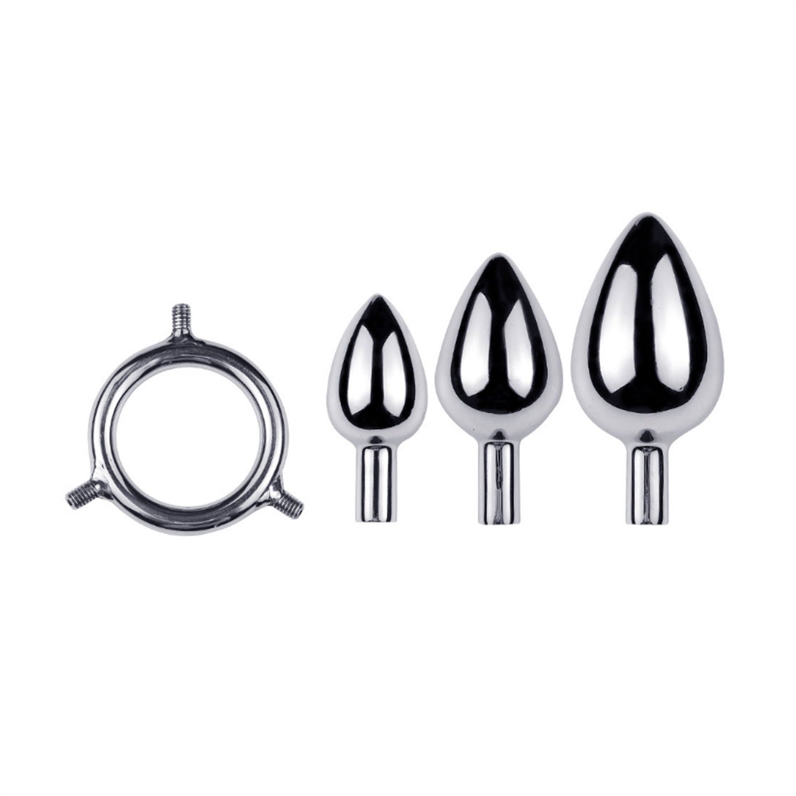 Metal Three Heads Anus Plug Small Curved Masturbat