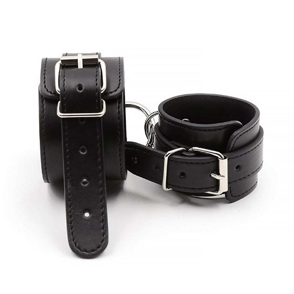 PU Leather Adjustment Handcuffs Leg Cuffs Set Flir