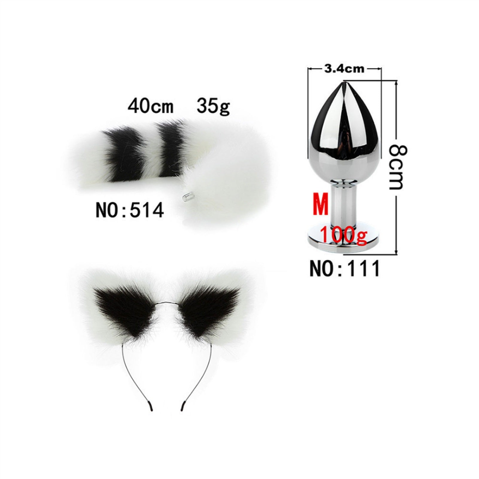 Faux Fox Tail Anal Plug Ear Hairpin Set Cosplay Ad
