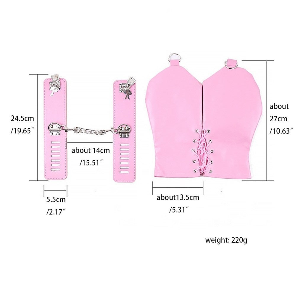 PU Leather Adjustment Handcuffs Multifunction Dog 