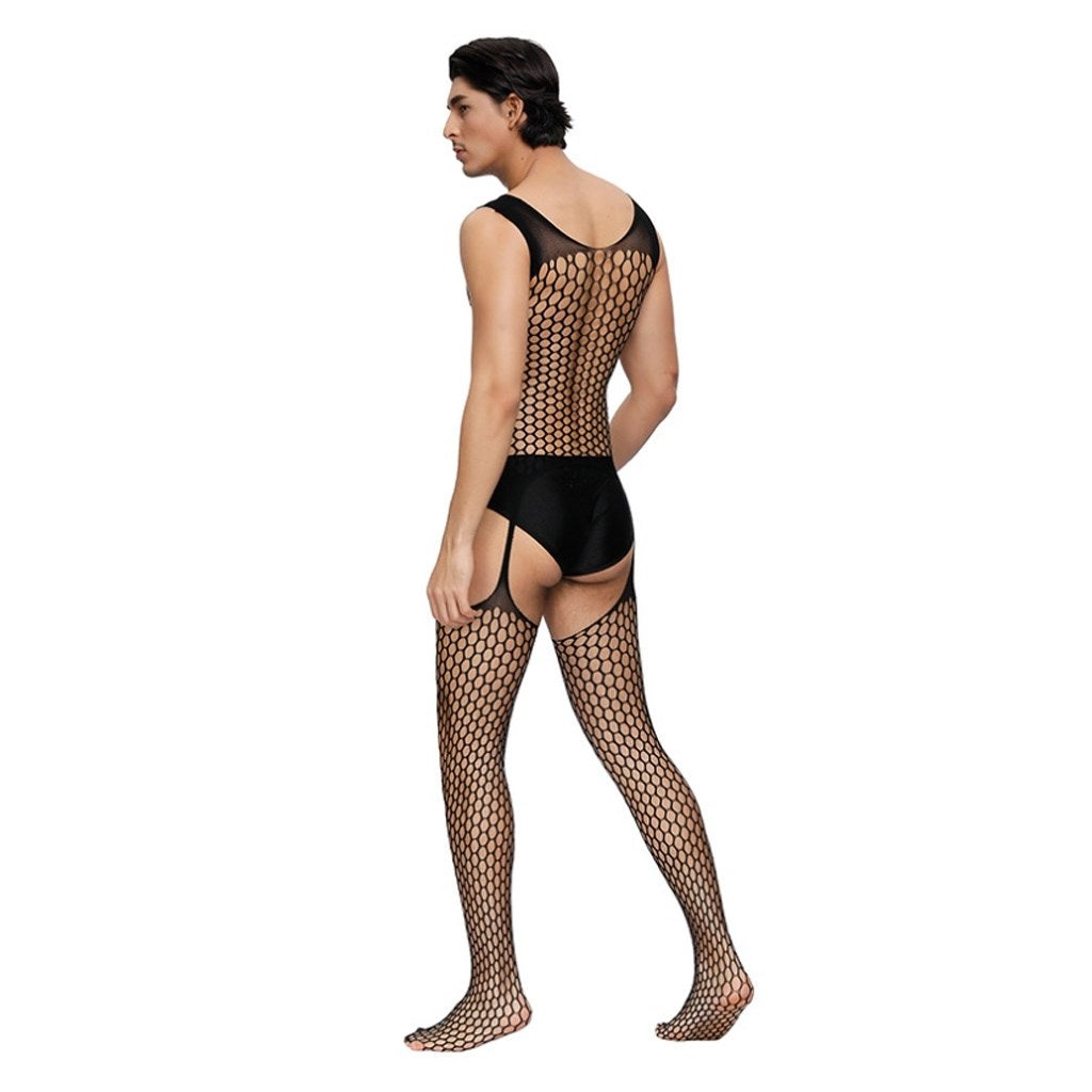 Men's Sexy Union Socks Siamese Netting Lingerie Ni