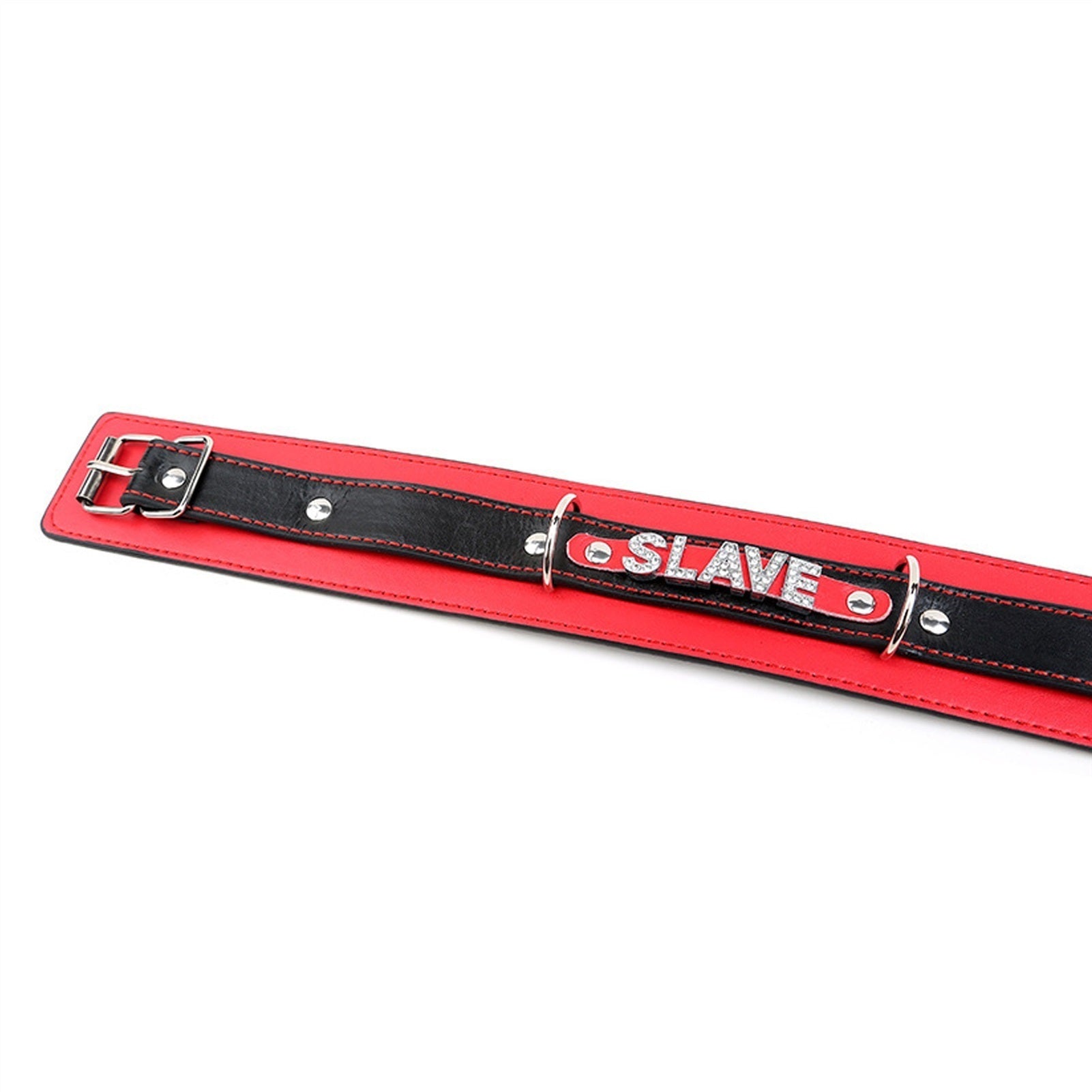 Nightclub Punk Rock Bling Red PU Leather Choker Co