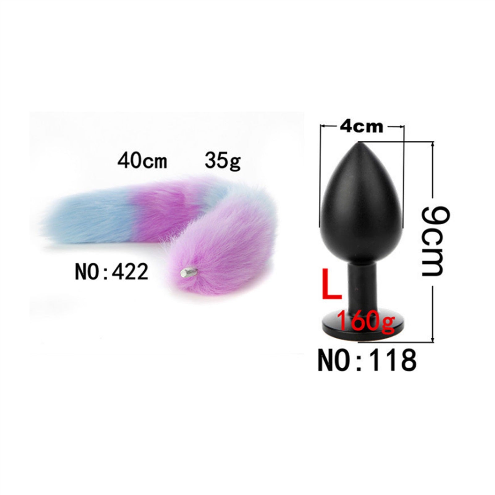Removable Imitation Fox Tail Anal Plug For Couple 