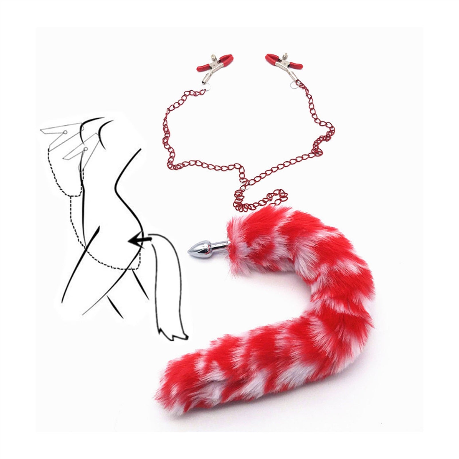 Long Chain Tail Metal Clamp Nipple Clamp Female Cl
