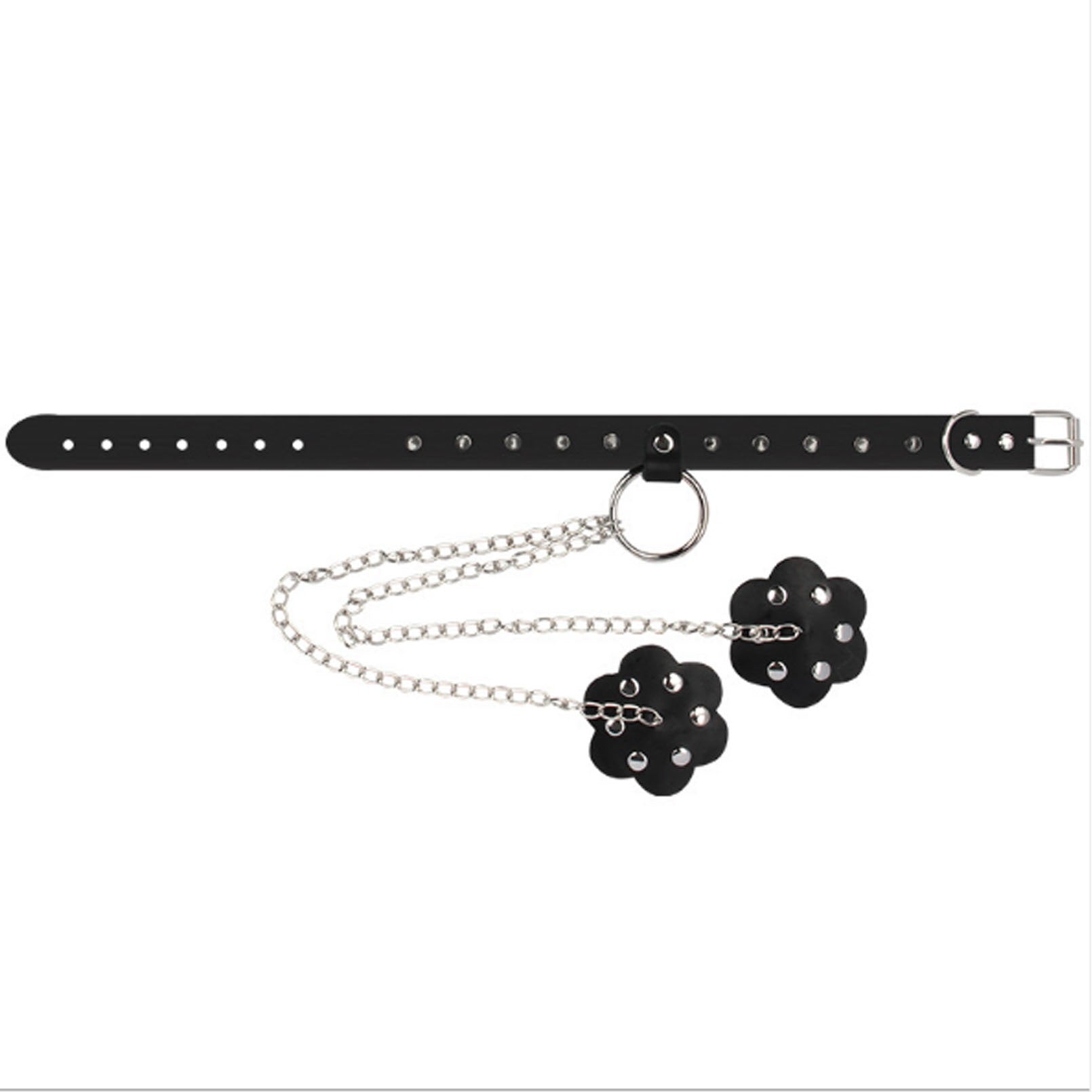 Rivet dog slave collar with chain Collor Necklace 